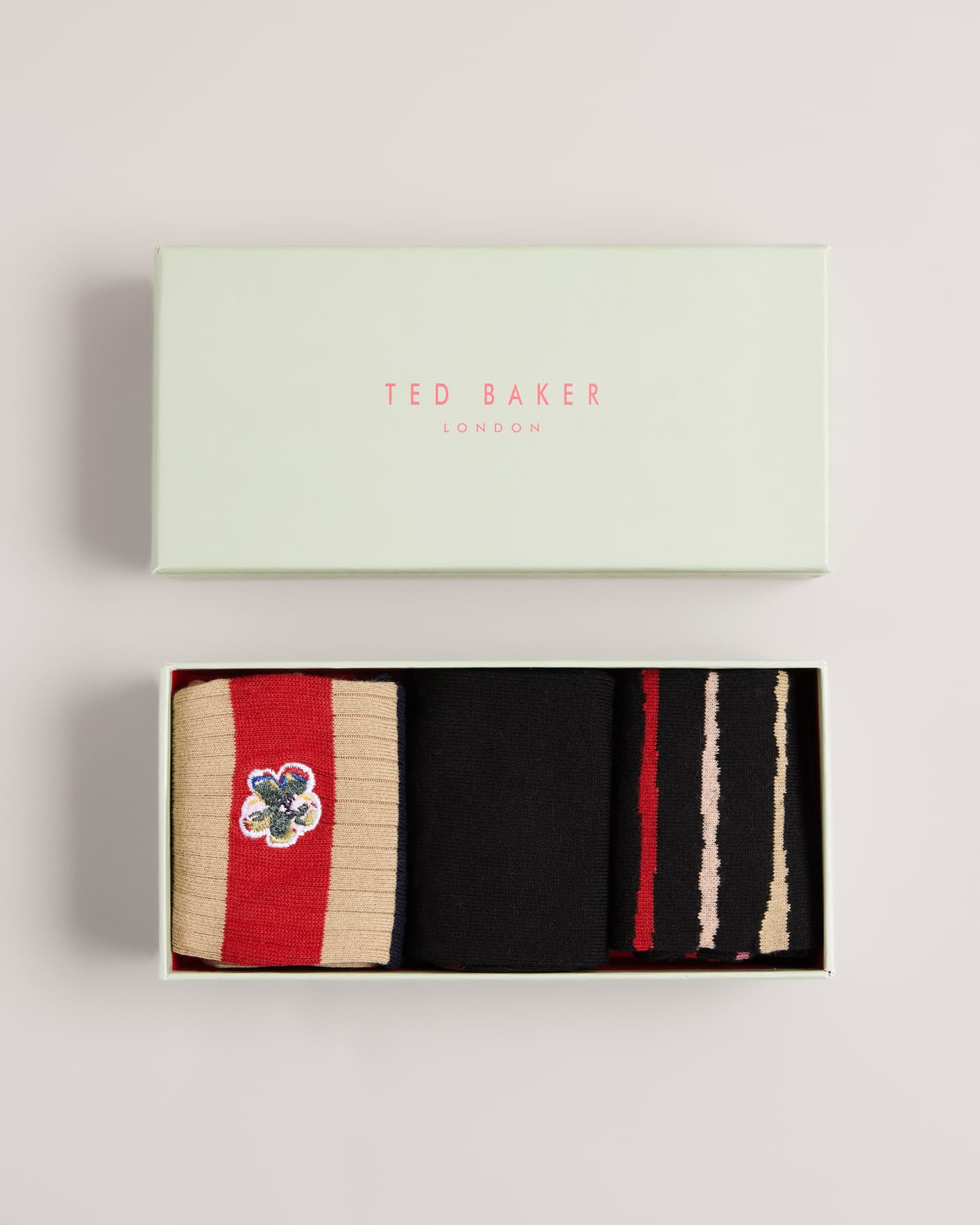 Assorted Three Pack of Socks Ted Baker