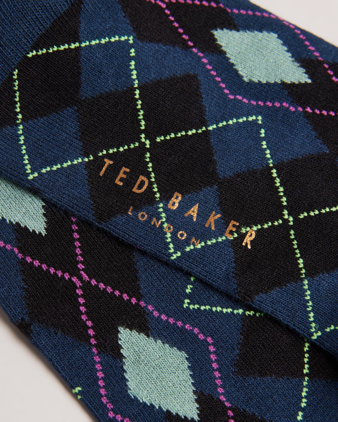Navy Fair Isle Pattern Socks Ted Baker