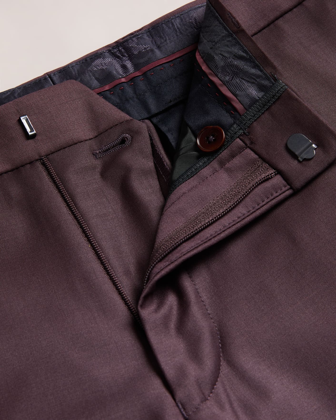 GentWith Ely Burgundy Slim Fit Cotton Pants