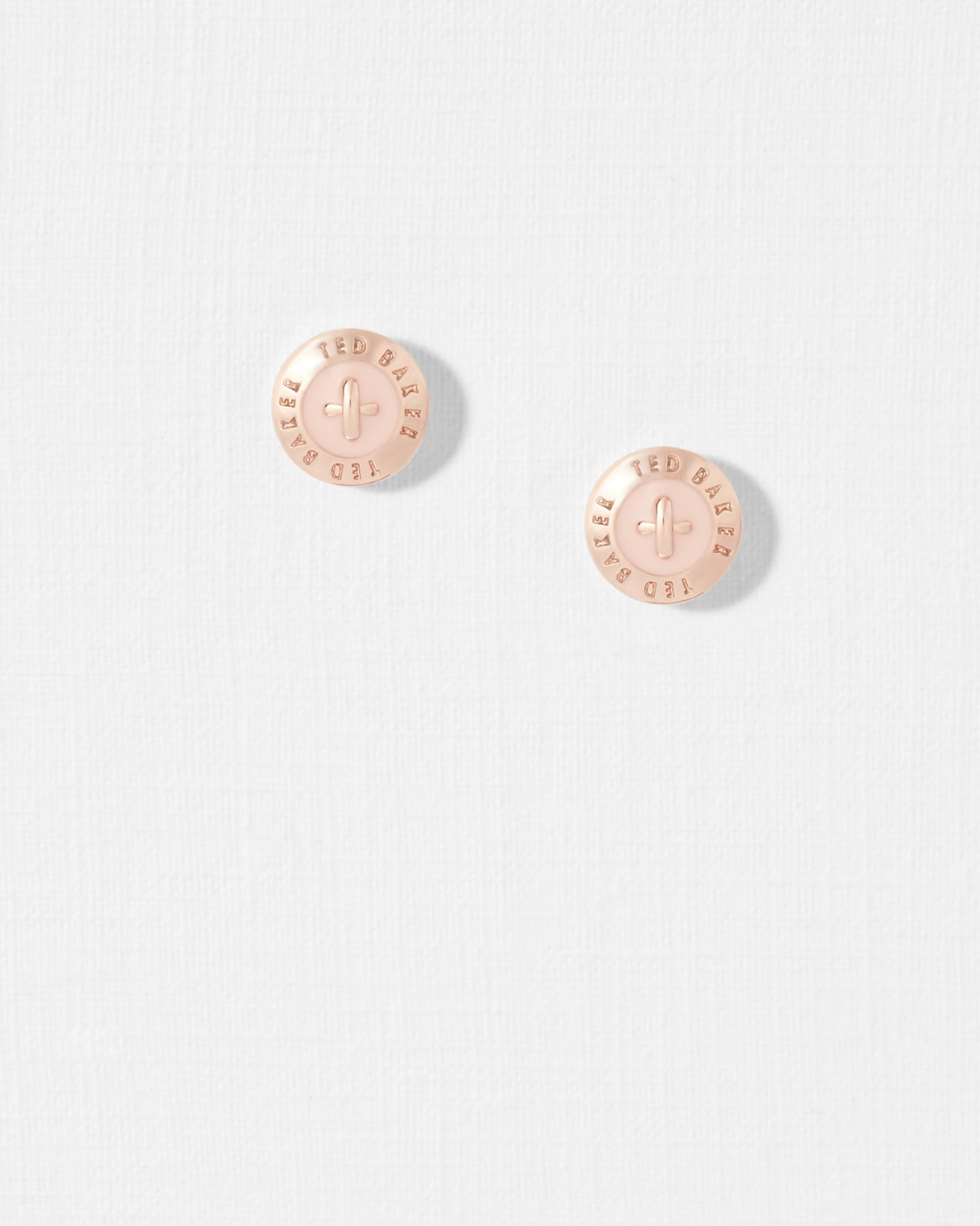 BABY-PINK Enamel button stud earrings Ted Baker