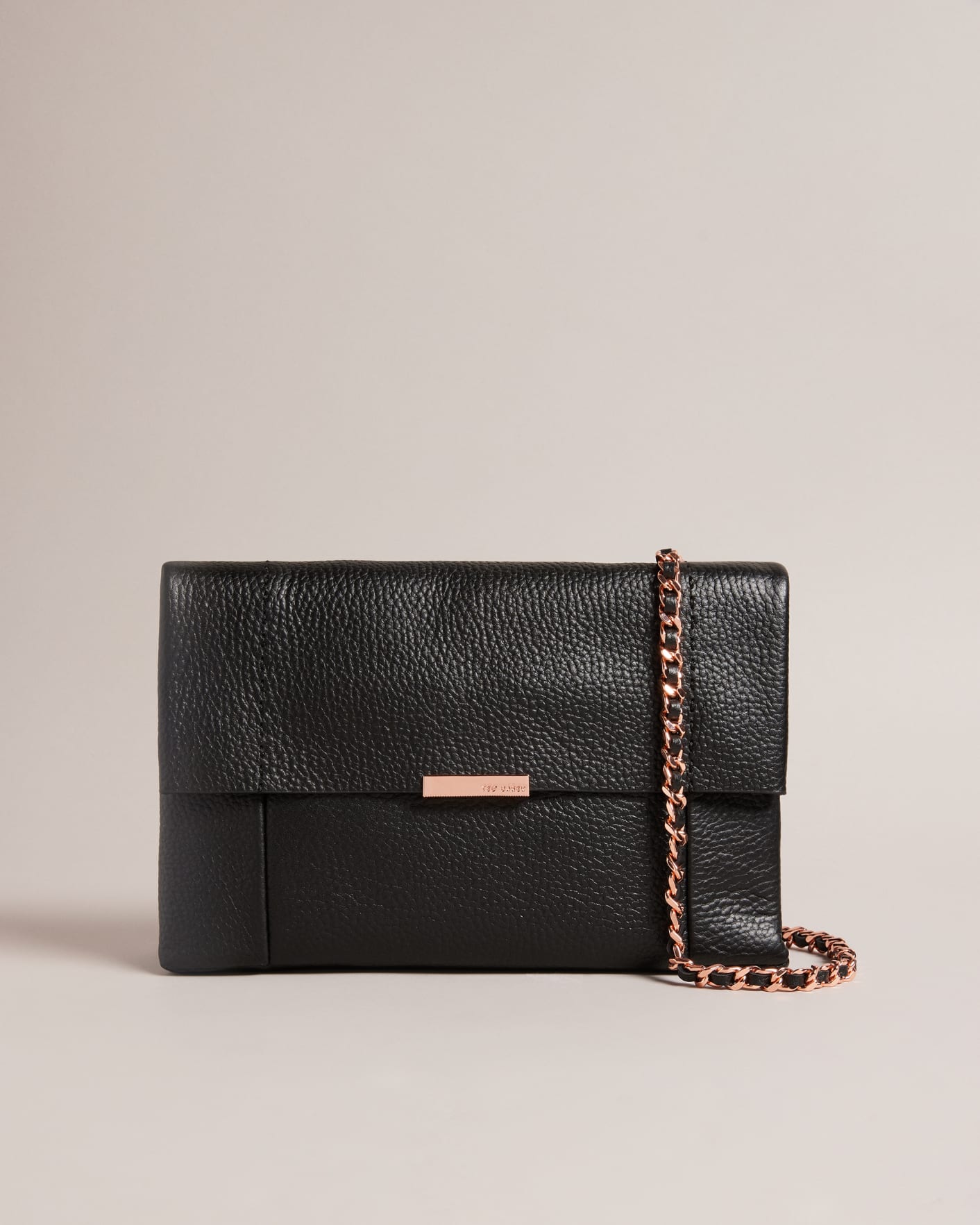 Black Unlined Soft Leather Crossbody Bag Ted Baker