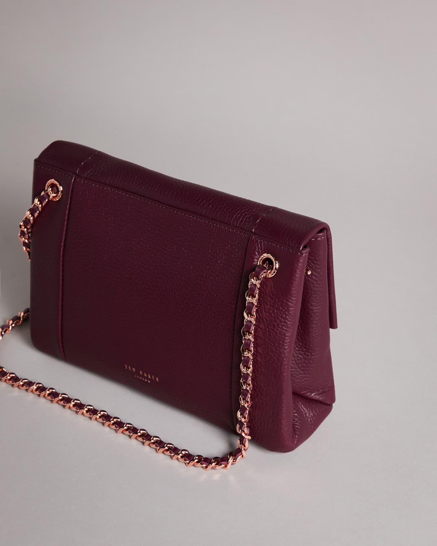 Purple Unlined Soft Leather Crossbody Bag Ted Baker