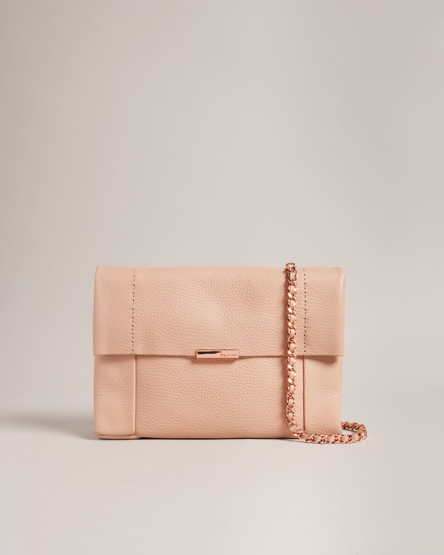 Taupe Unlined Soft Leather Crossbody Bag Ted Baker