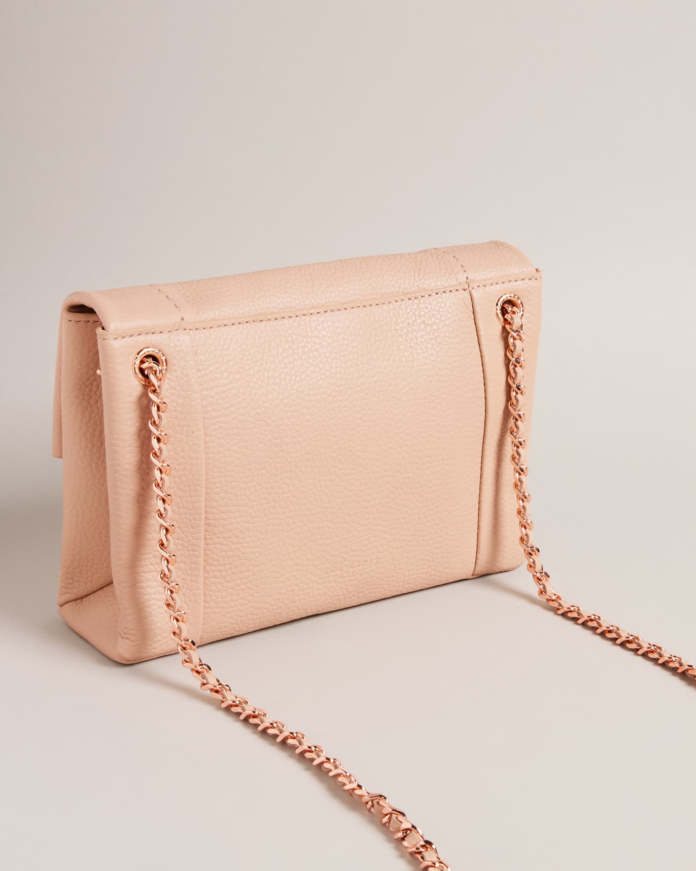 Taupe Unlined Soft Leather Crossbody Bag Ted Baker
