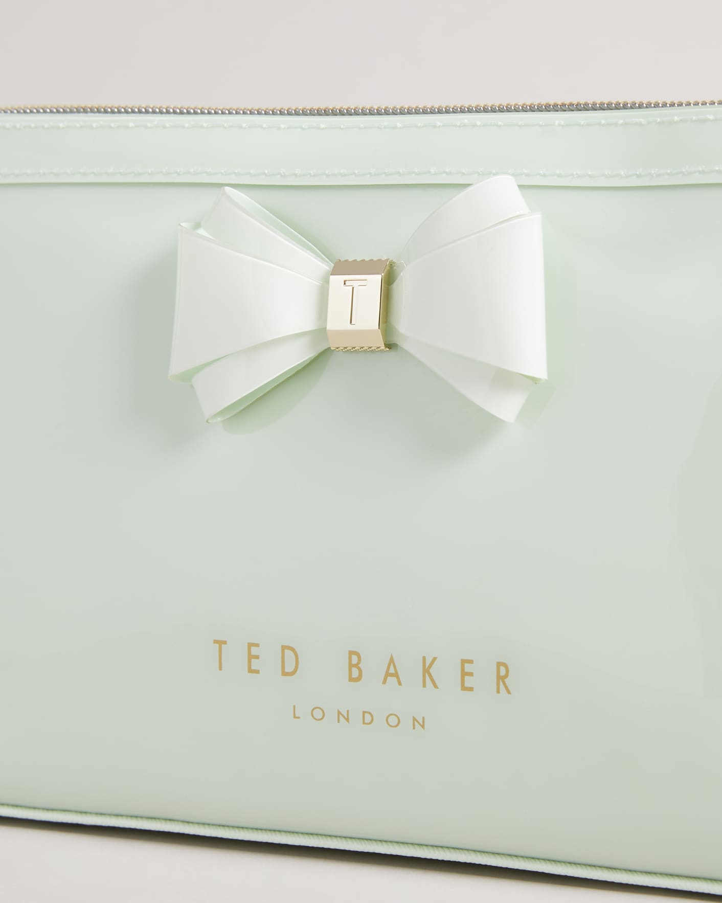 Pale Green Curved Bow Wash Bag Ted Baker