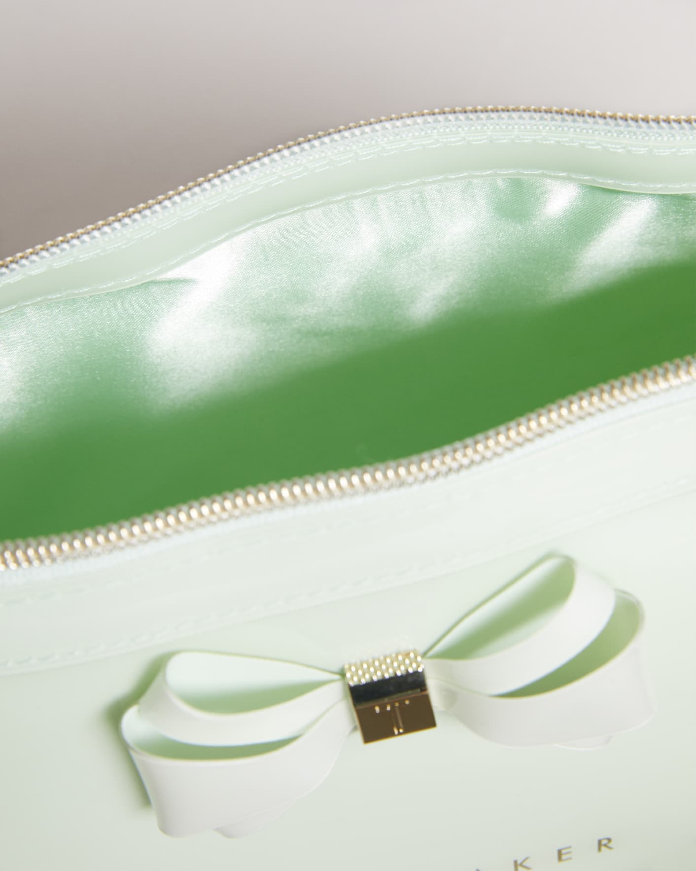 Pale Green Curved Bow Wash Bag Ted Baker