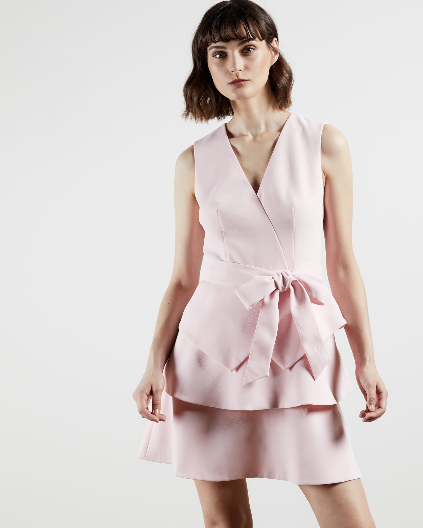 Pink Tiered sleeveless dress Ted Baker