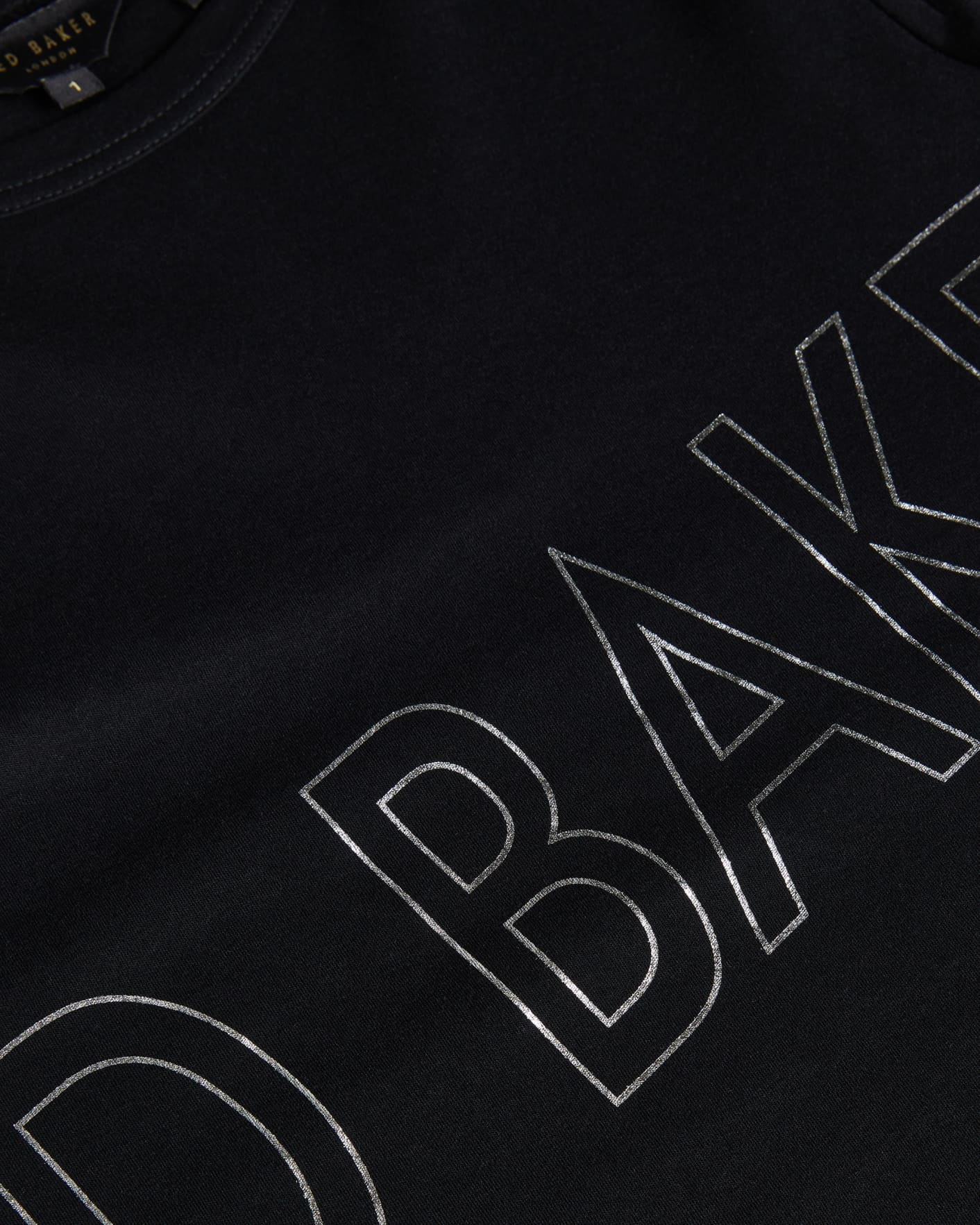 Black Branded foil cotton T-shirt Ted Baker