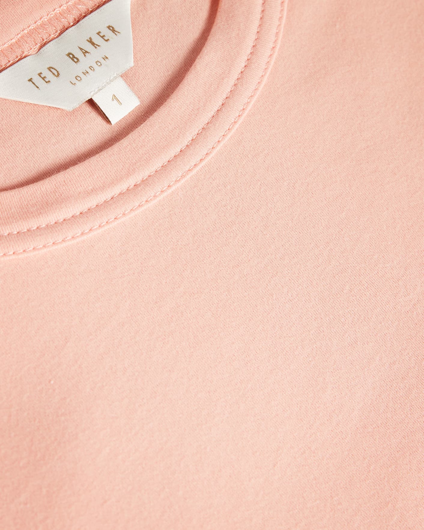 Dusky Pink Branded Foil Cotton T-Shirt Ted Baker