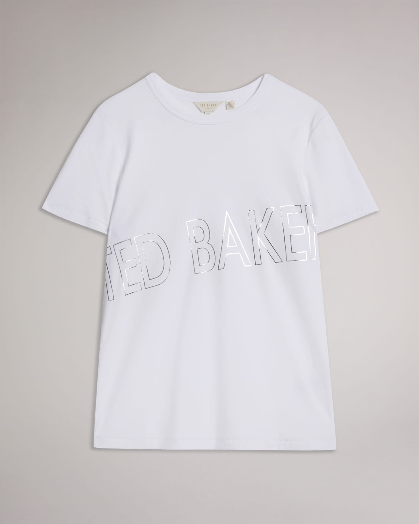 White Branded foil cotton T-shirt Ted Baker