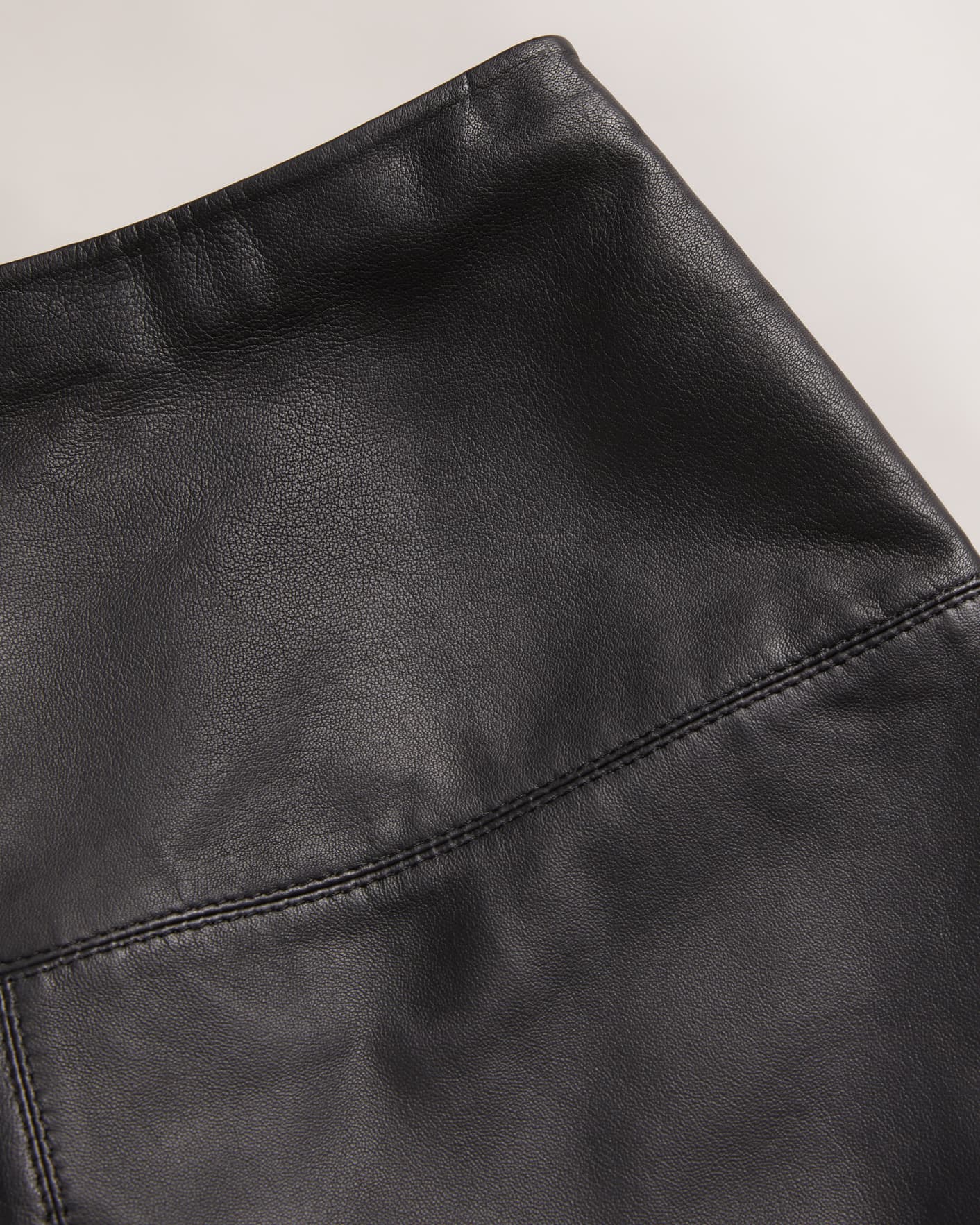 Black A-Line Leather Mini Skirt Ted Baker