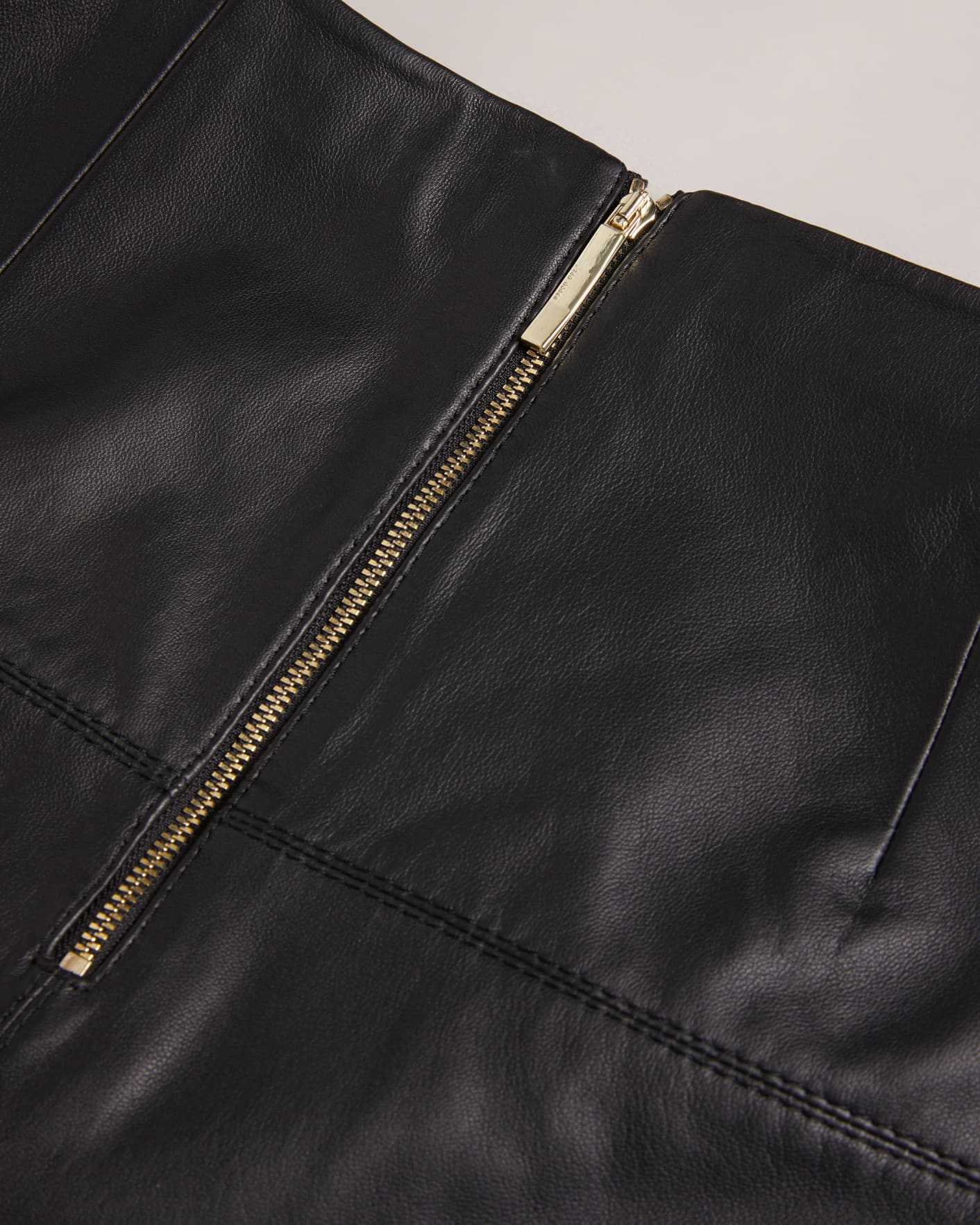 Black A-Line Leather Mini Skirt Ted Baker