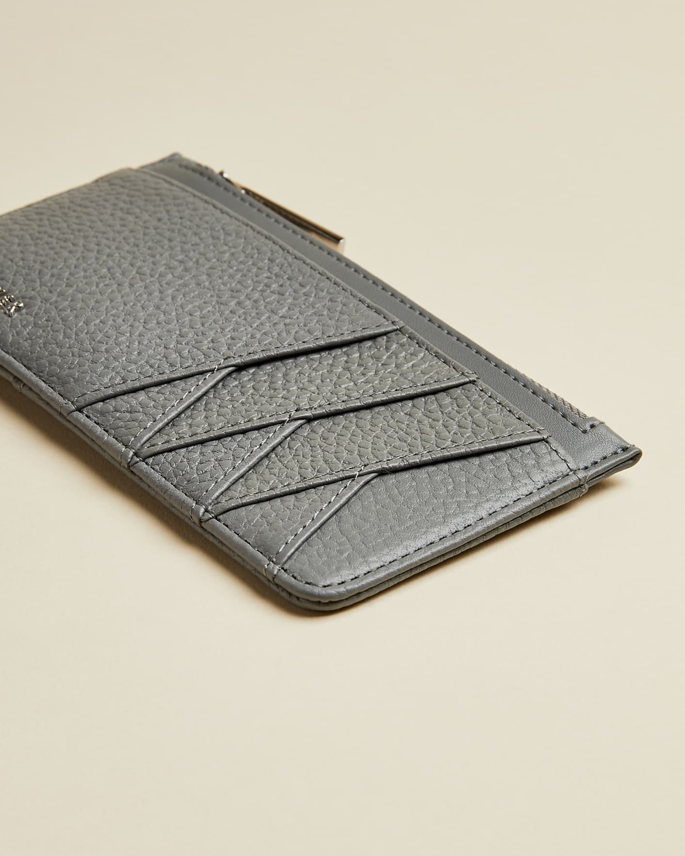 Grey Leather zipped card holder Ted Baker
