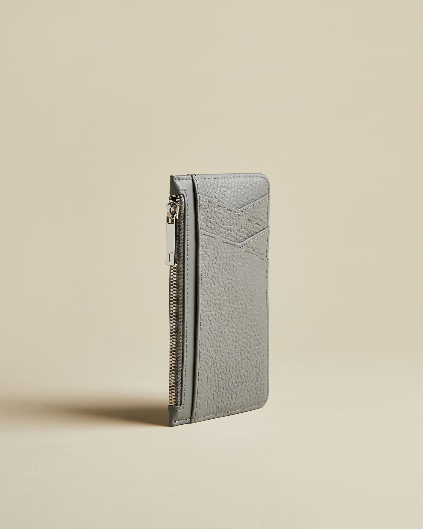 Grey Leather zipped card holder Ted Baker