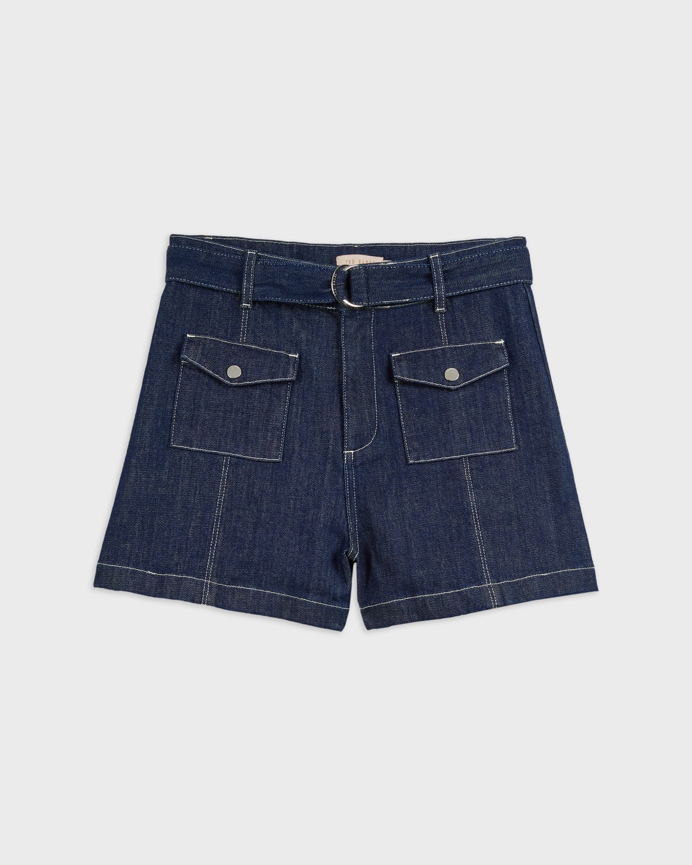 Navy Cotton Patch Pocket Denim Shorts Ted Baker