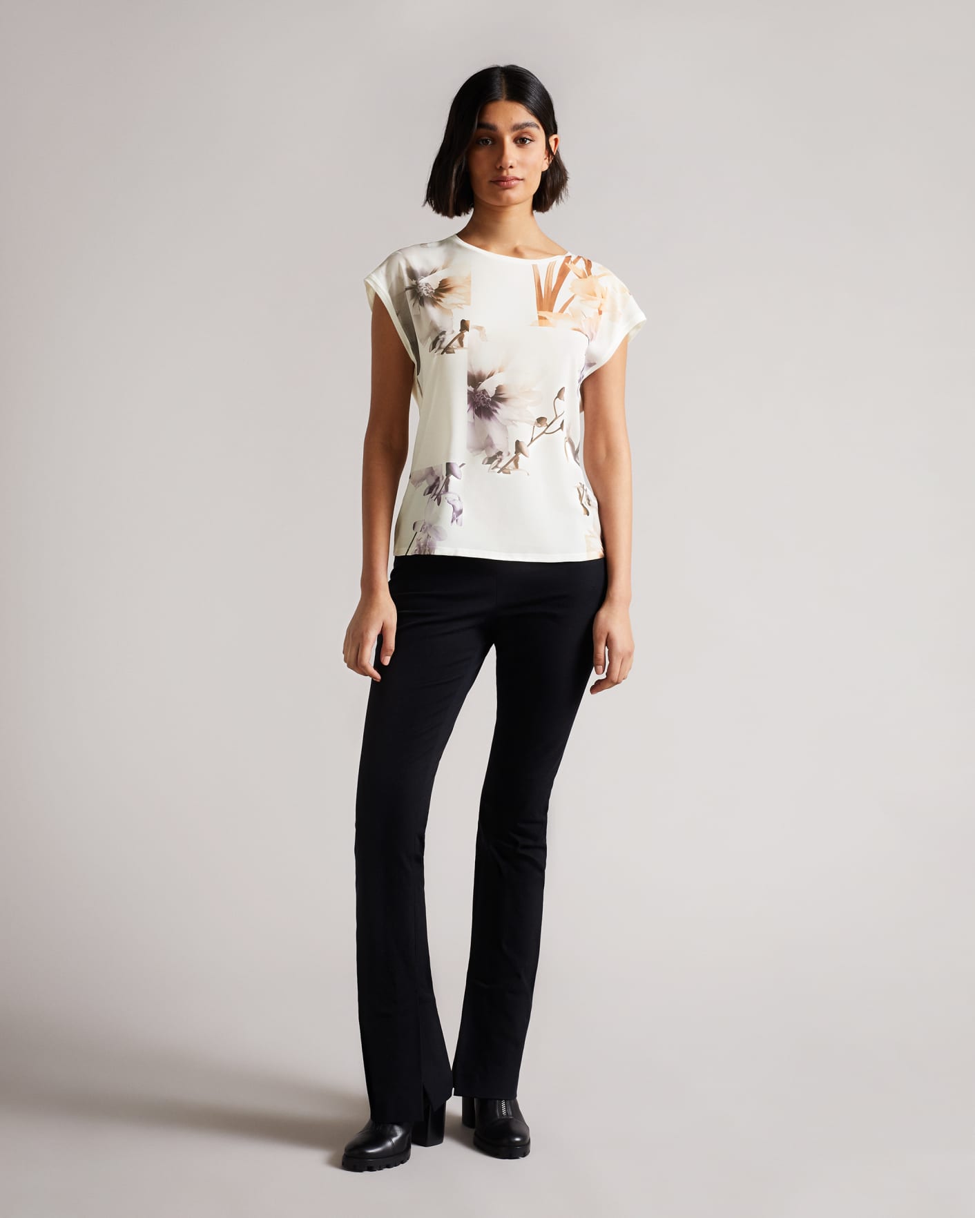 Ivory Vanilla woven front t-shirt Ted Baker