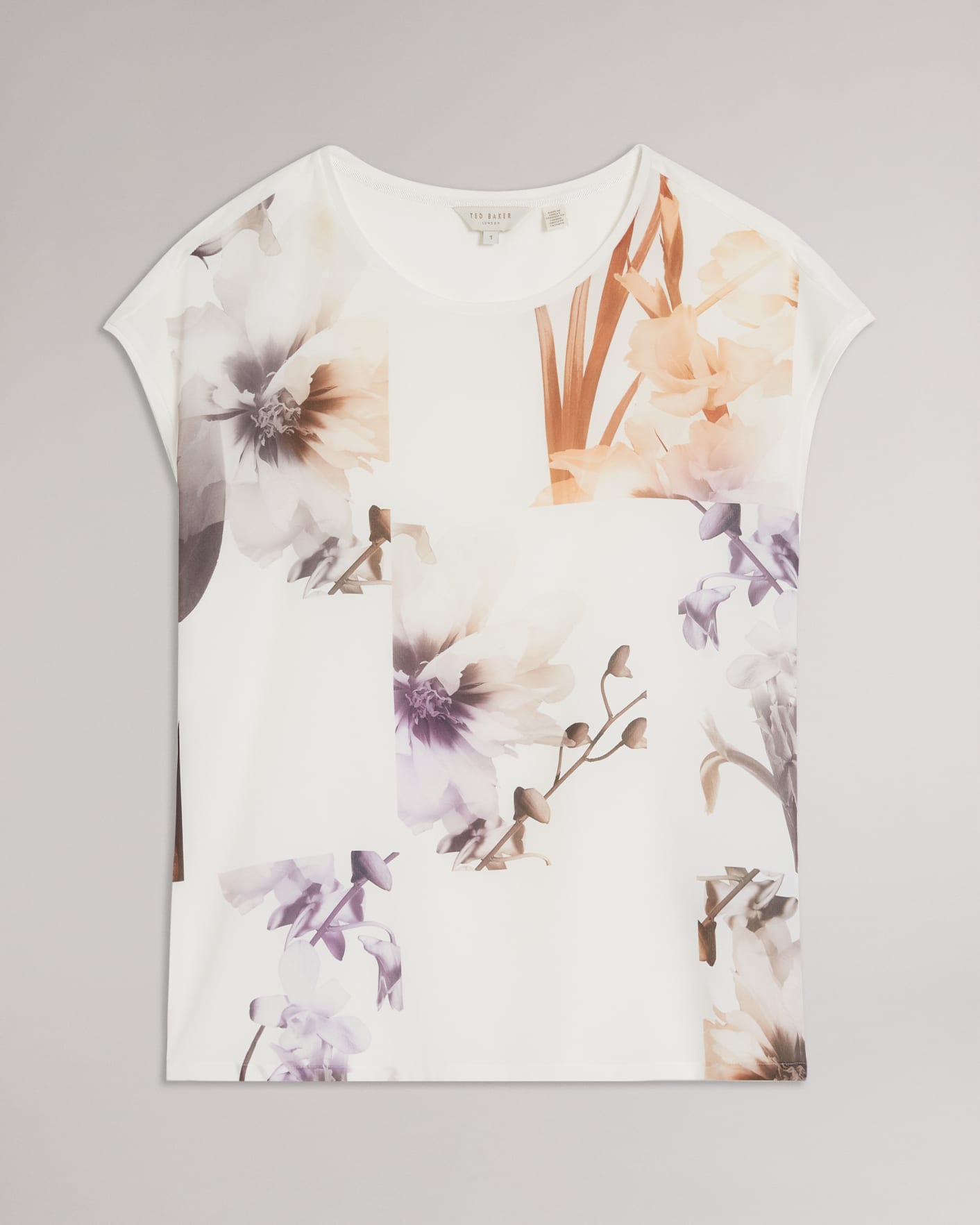 Ivory Vanilla Woven Front T Shirt Ted Baker