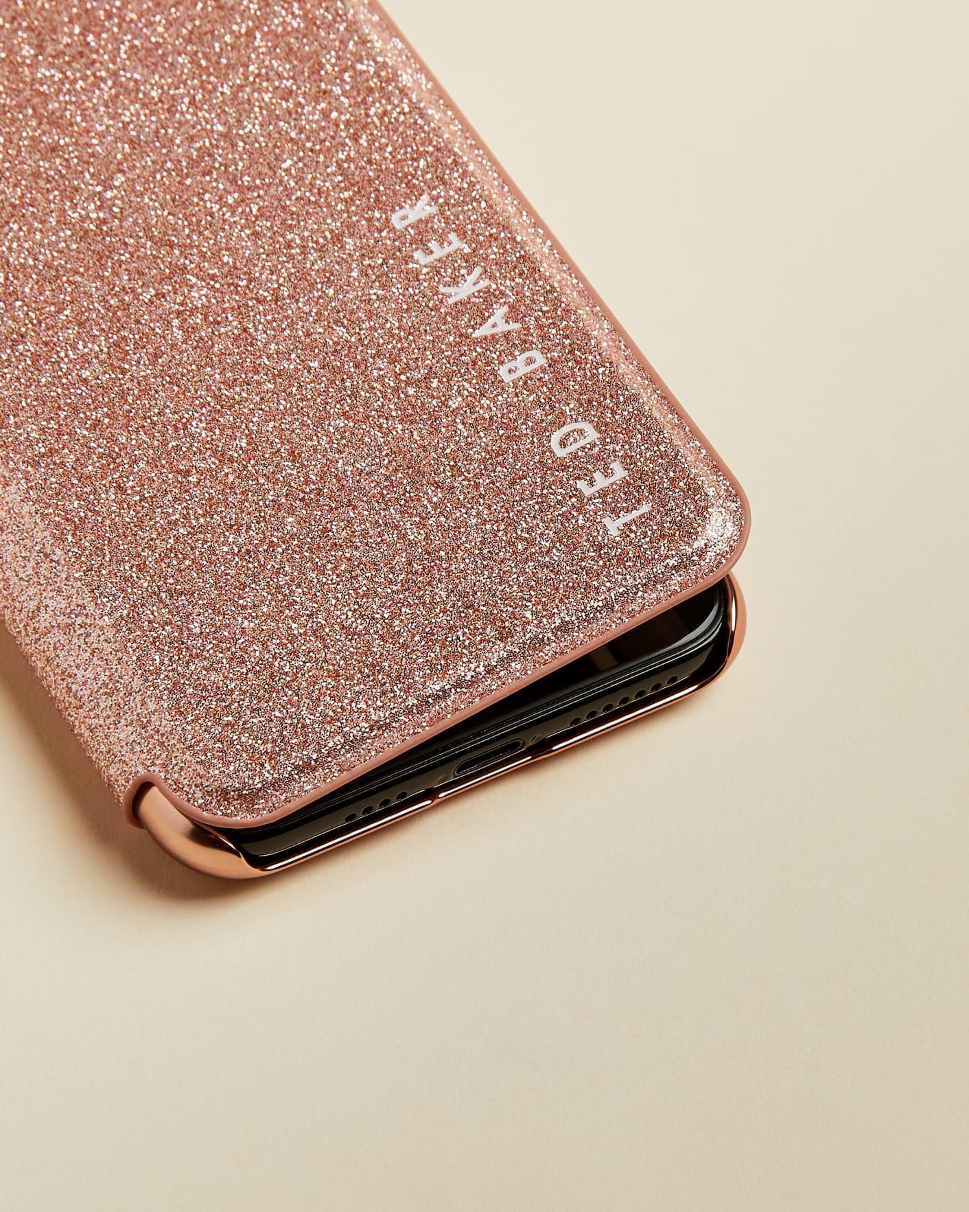 Baby Pink Glitter XS Max iPhone Case Ted Baker