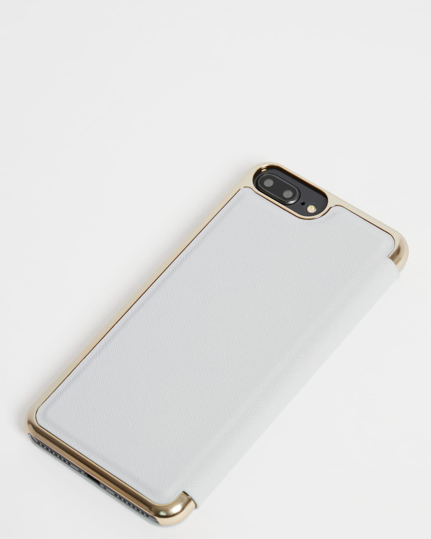 Light Grey Embossed iPhone Plus Mirror Case Ted Baker