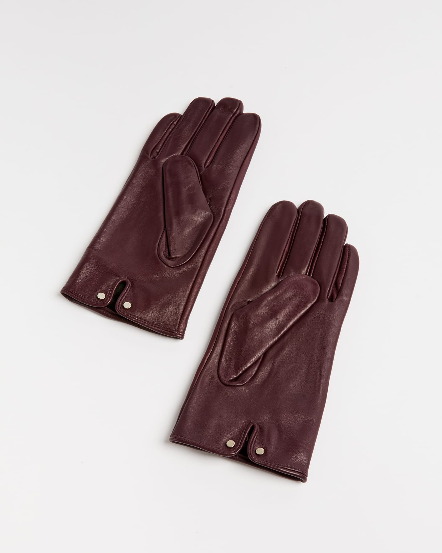 Deep Purple Leather Bow Detail Gloves Ted Baker
