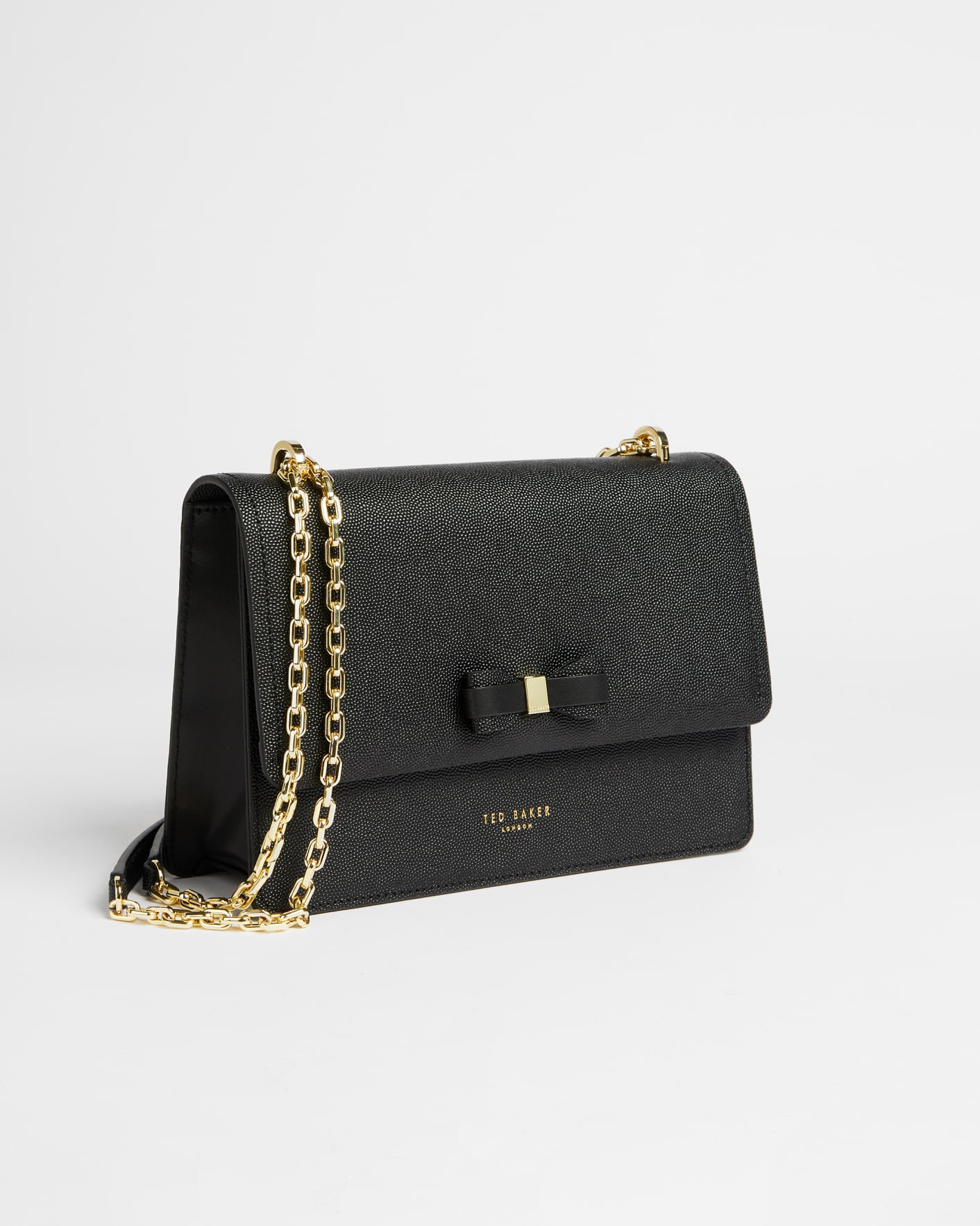 Black Gold-tone chain leather bag Ted Baker
