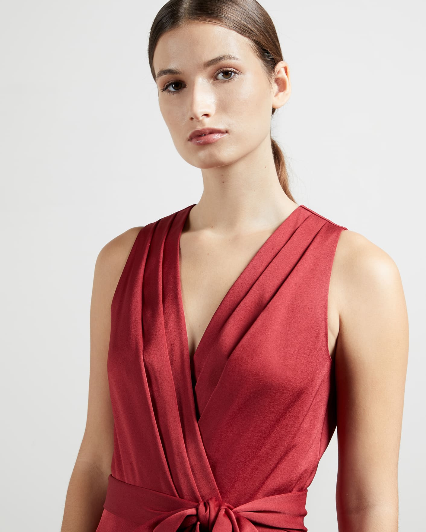 Red Fixed Wrap Midi Dress Ted Baker
