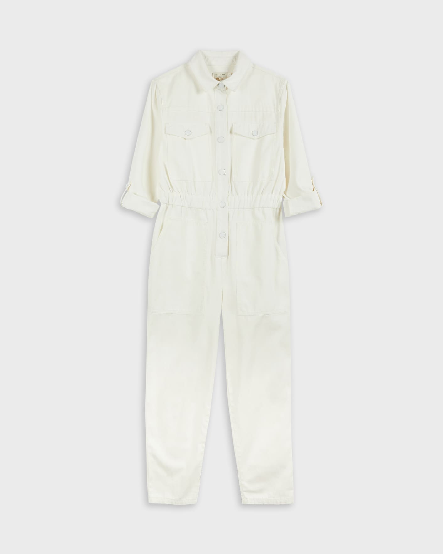 Cream Cotton Twill Jumpsuit Ted Baker