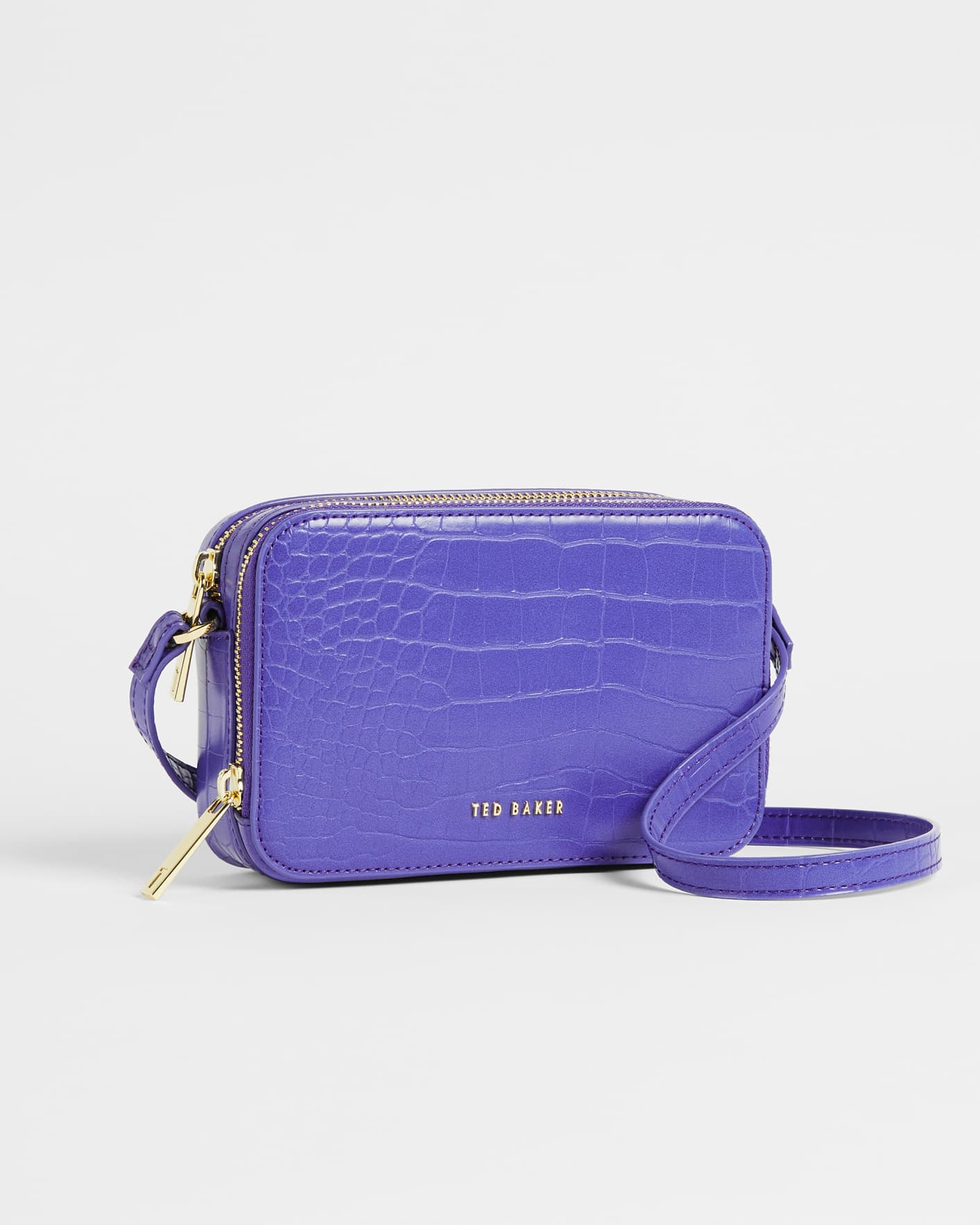 Womens Bags Shoulder bags Ted Baker Stina Croc-effect Faux Leather Mini Camera Bag in Blue 