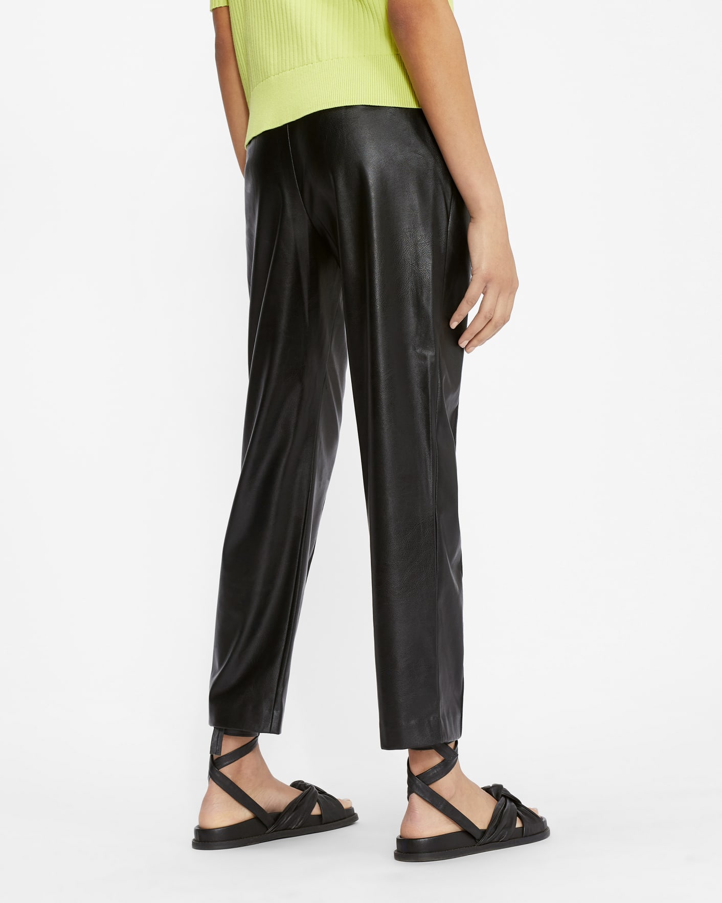 Black Faux leather belted trousers Ted Baker