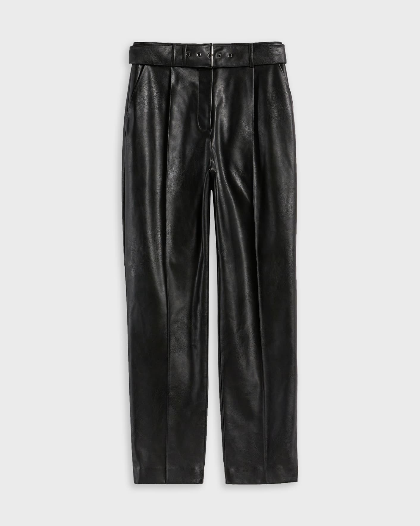 Black Faux leather belted trousers Ted Baker
