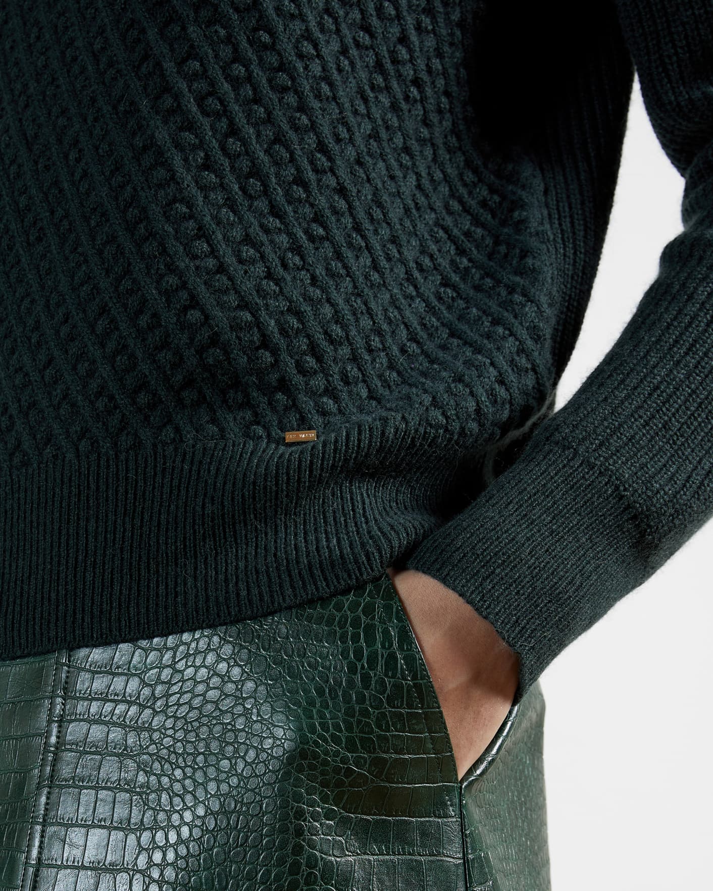 Dark Green Stitch detail sweater Ted Baker