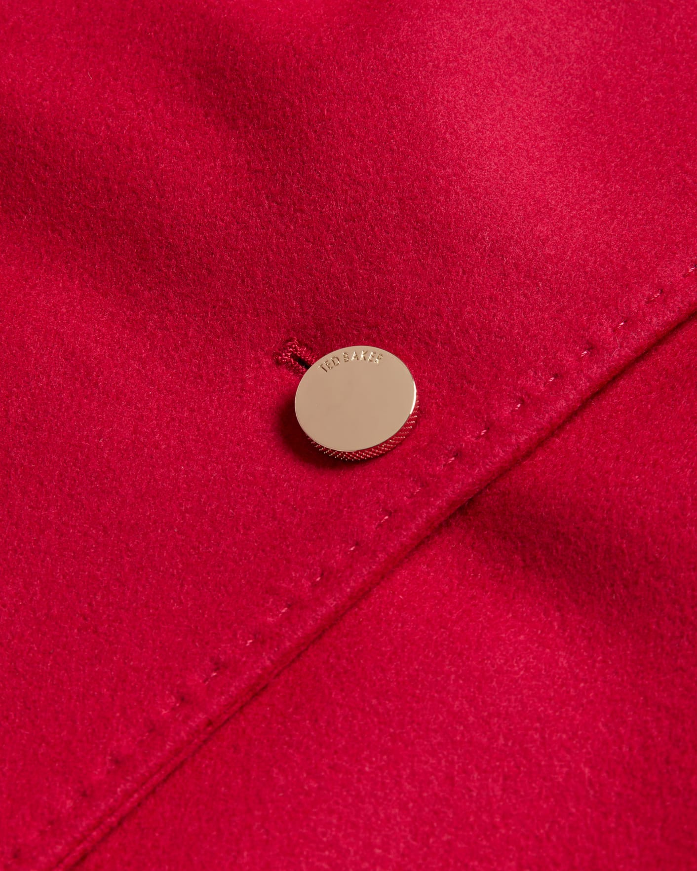 Deep-Pink Wool Wrap Coat Ted Baker
