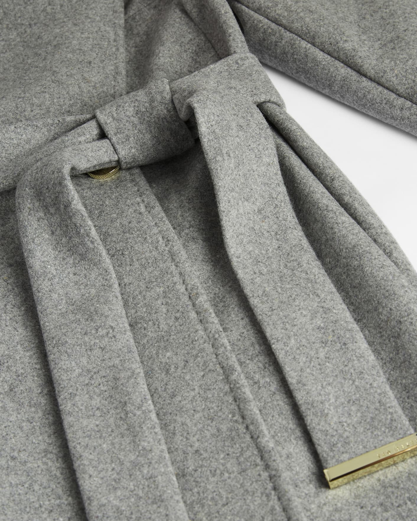 Medium Grey Wool Wrap Coat Ted Baker