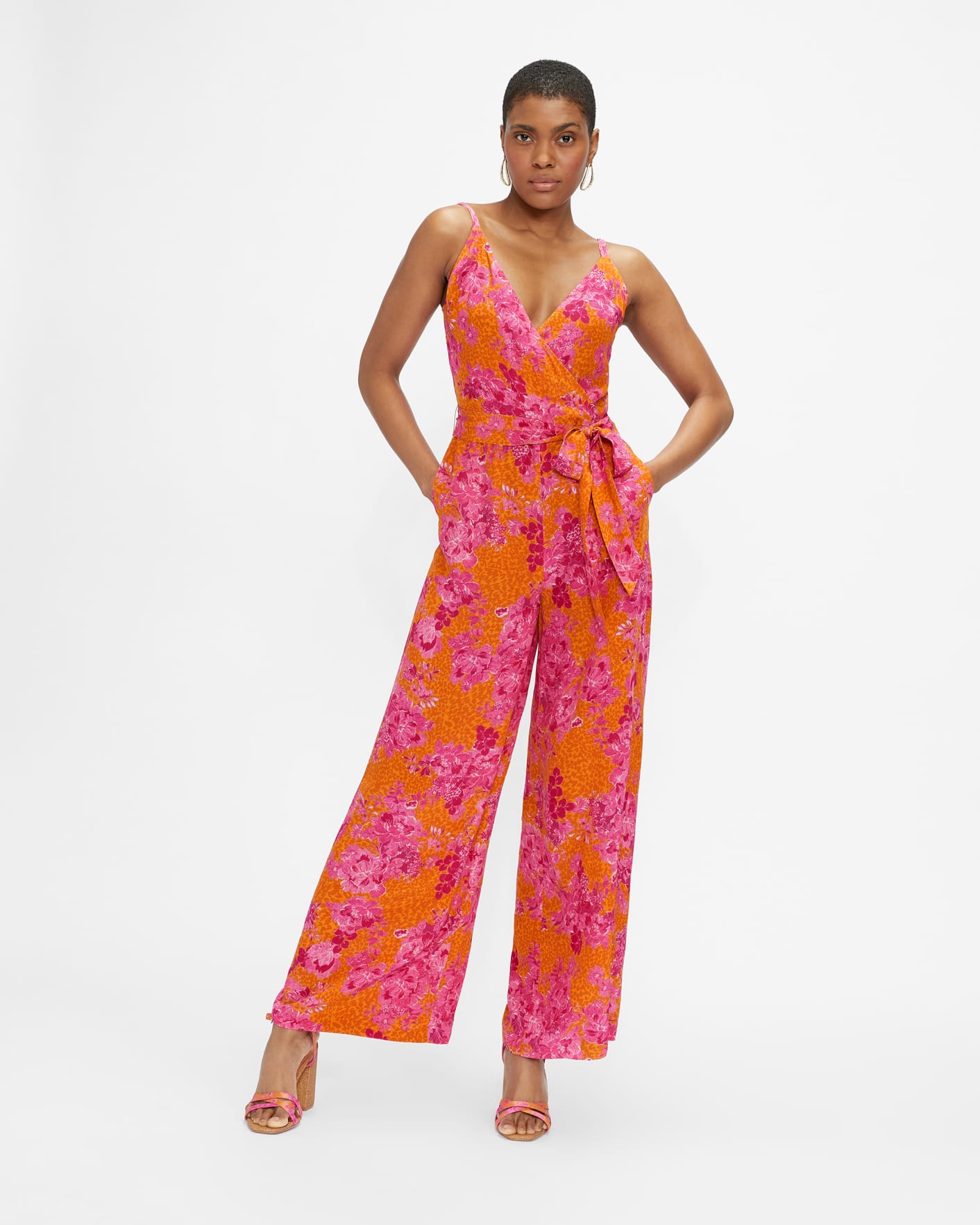 Yellow Wide Leg Culotte Jumpsuit Ted Baker