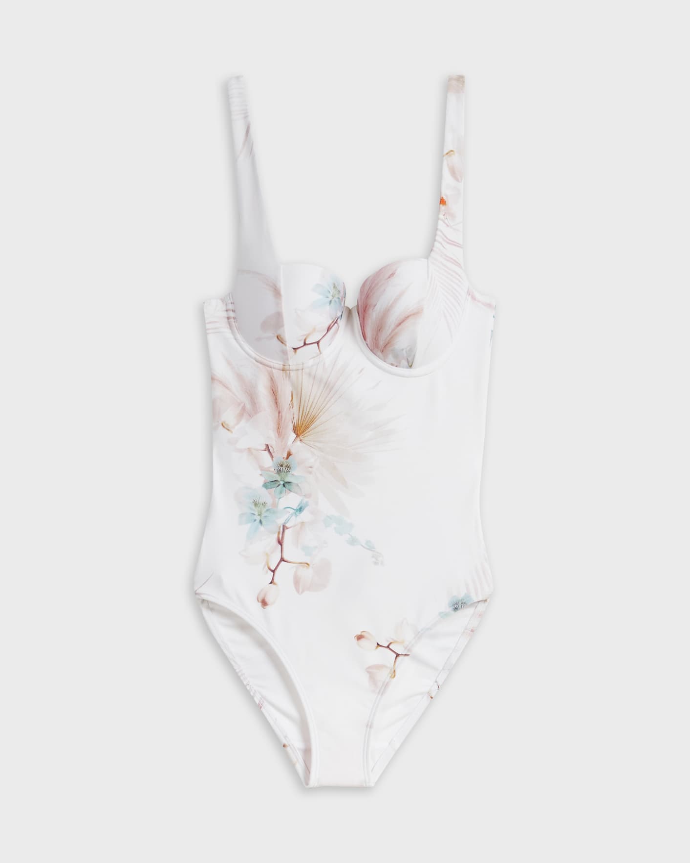 White Cupped Panel Swimsuit Ted Baker