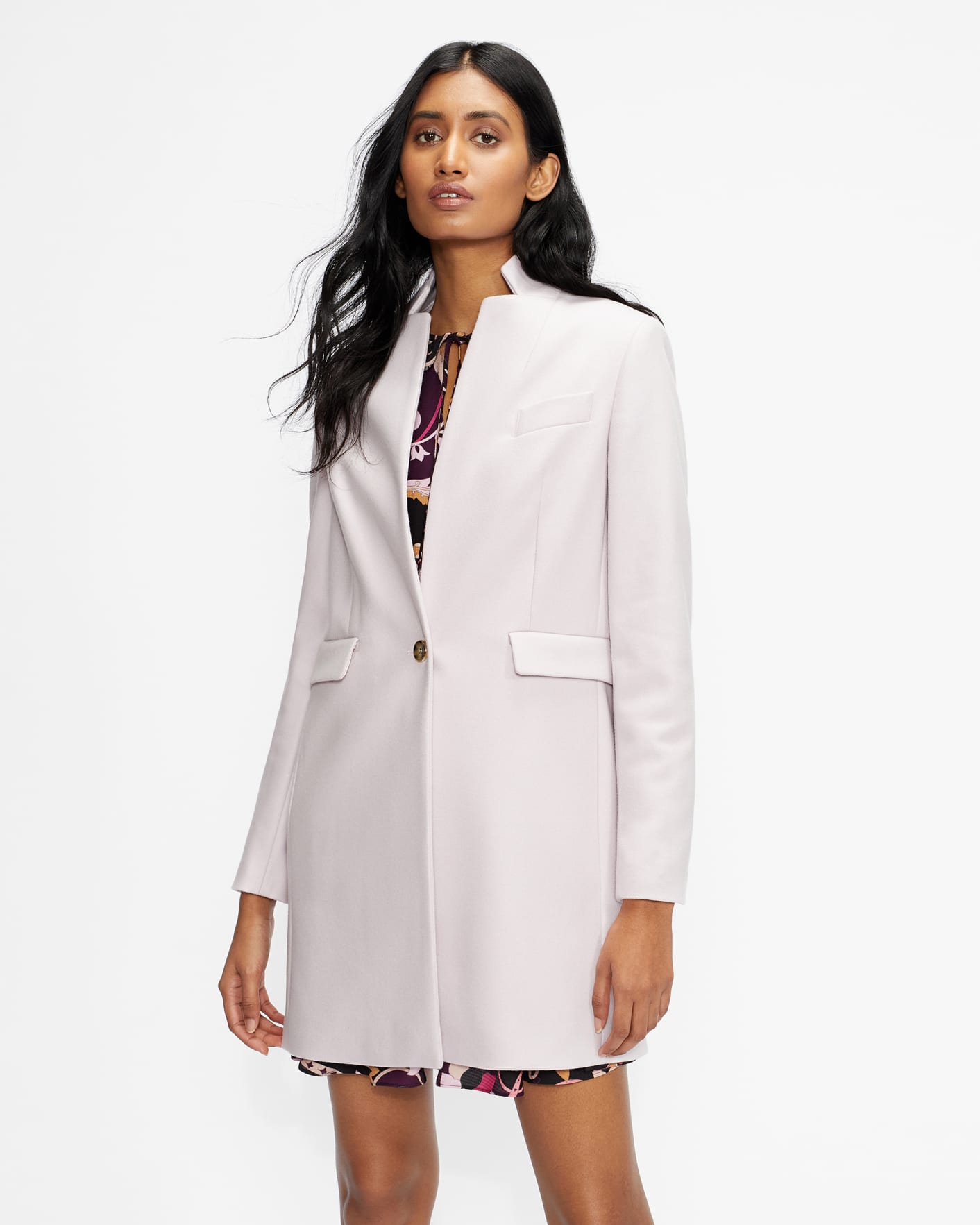 LT-PINK Straight Tailored Coat Ted Baker