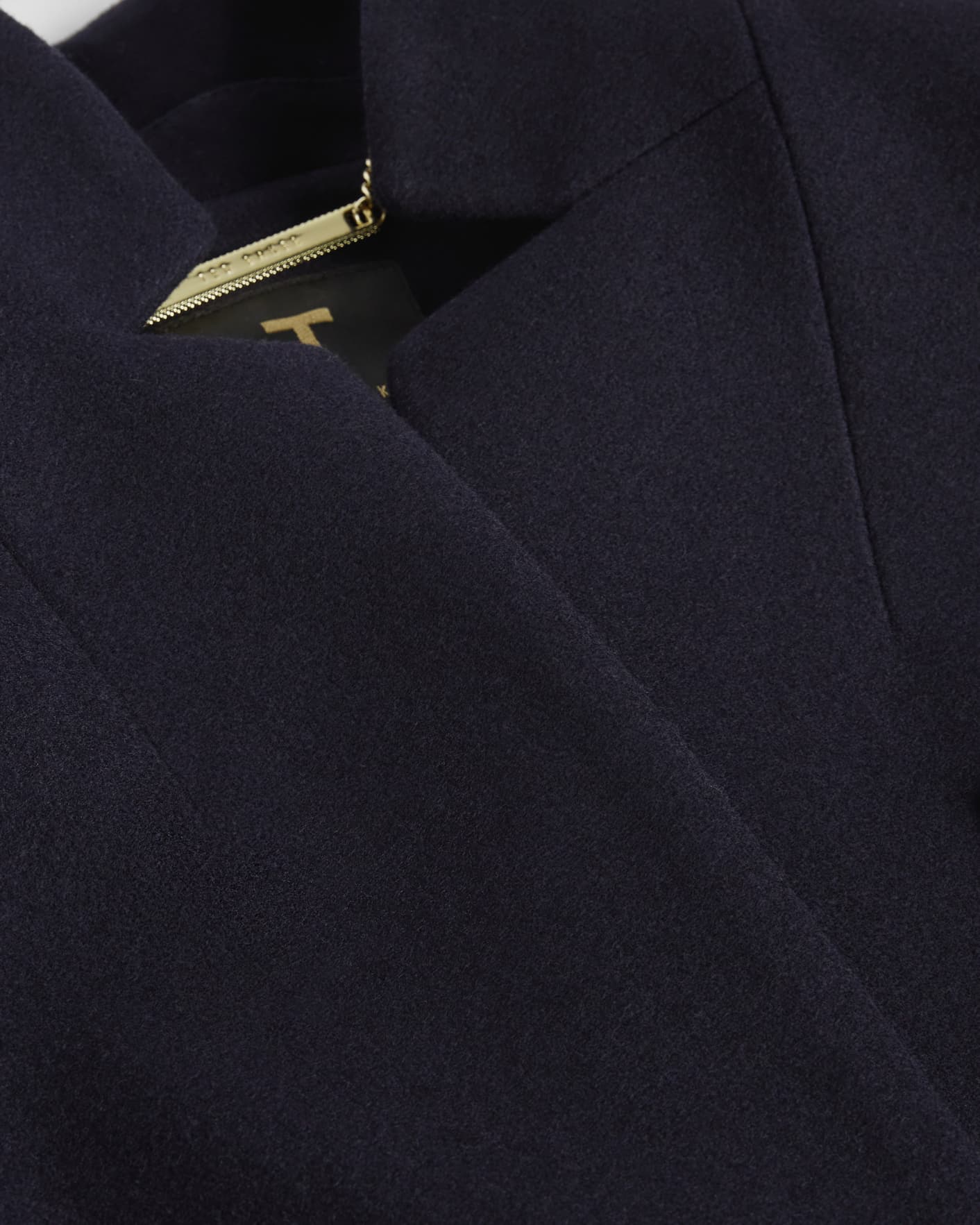 Navy Straight Tailored Coat Ted Baker