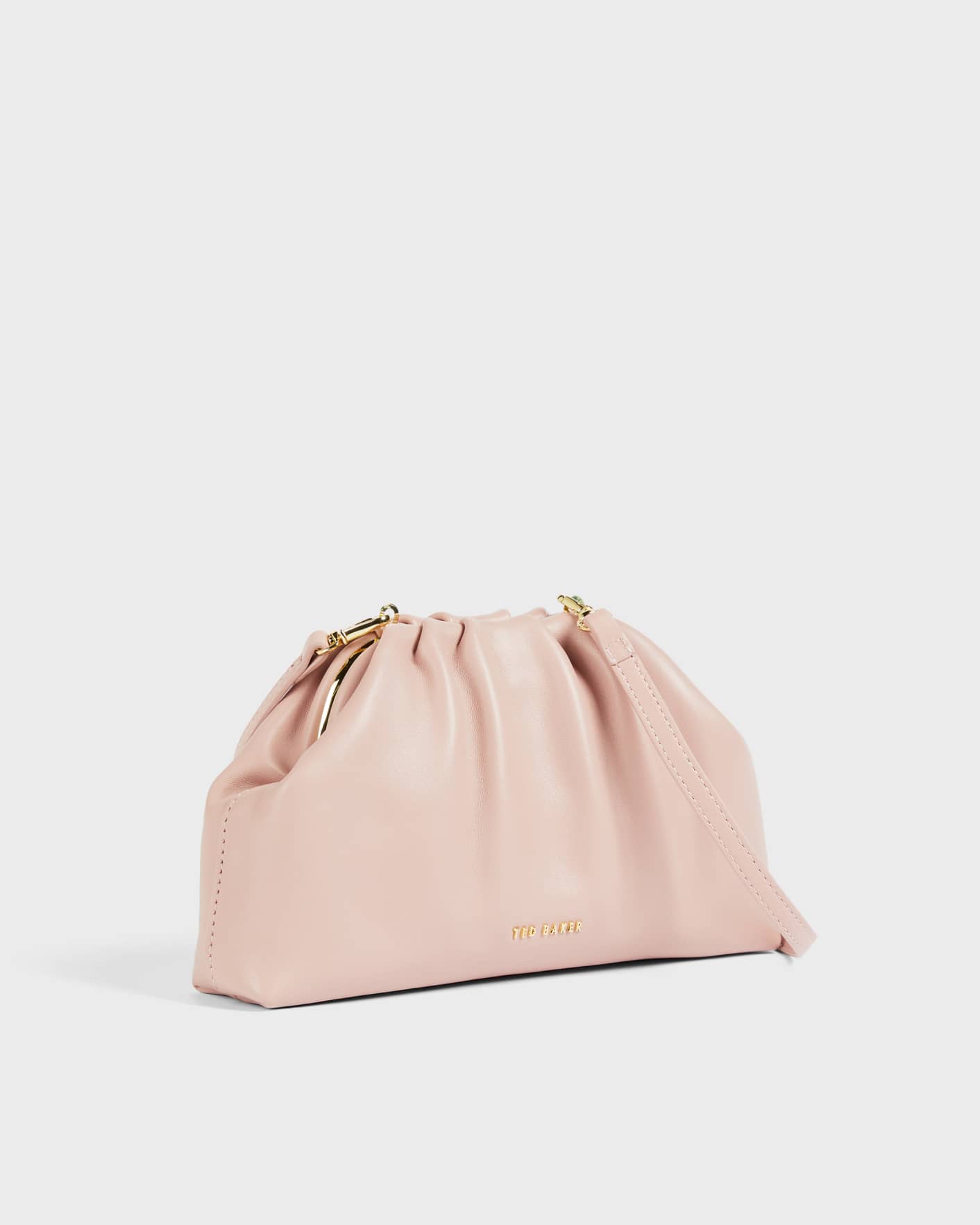 PL-PINK Mini Gathered Slouchy Clutch Ted Baker