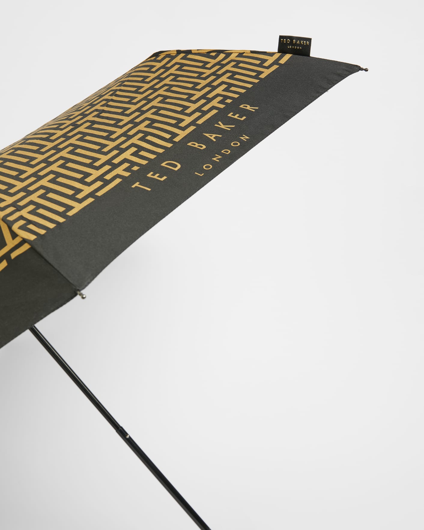 Negro Paraguas Plegable Logo Mosaico Ted Baker
