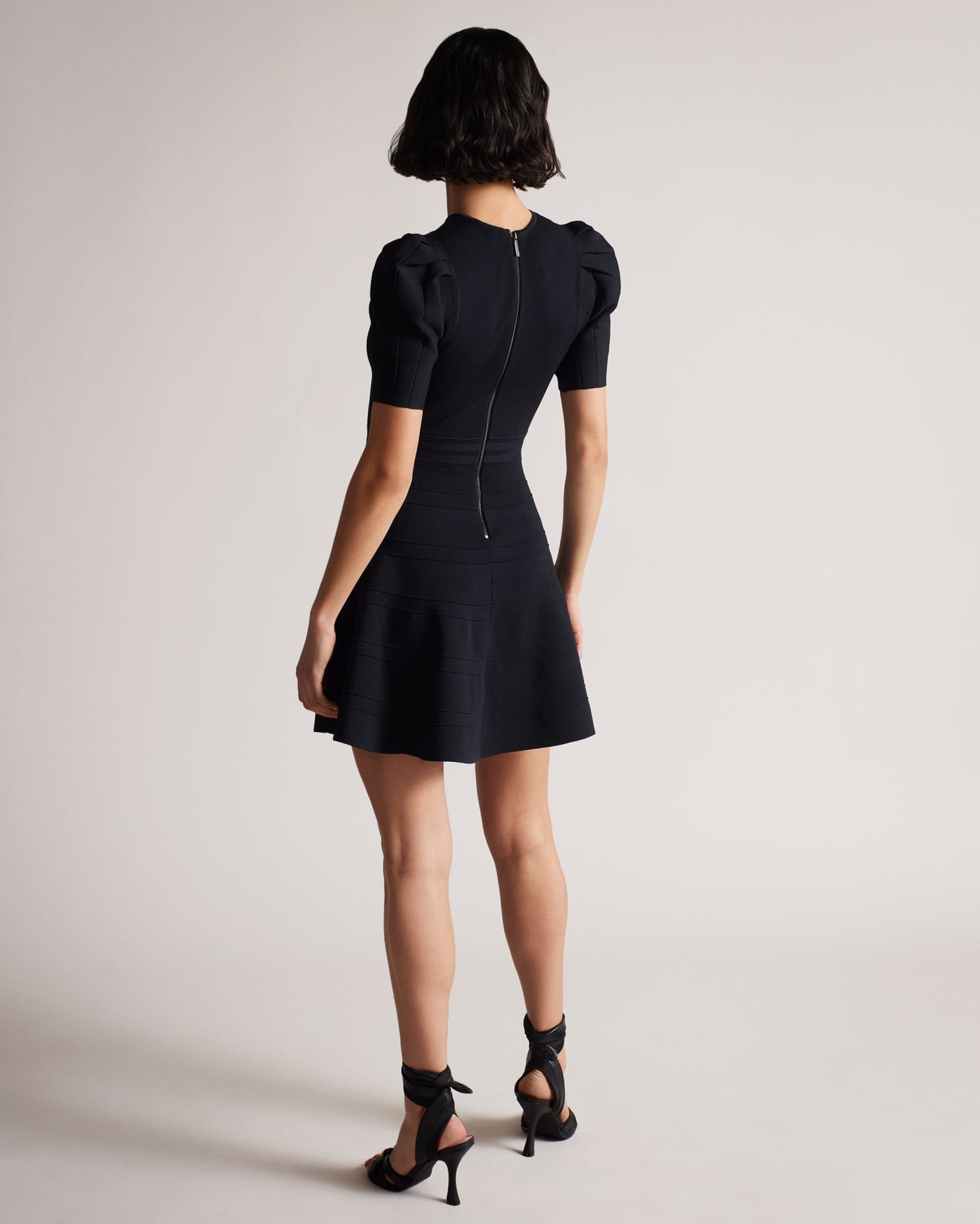 Midnight Puff Sleeve Dress With Engineered Skirt Ted Baker