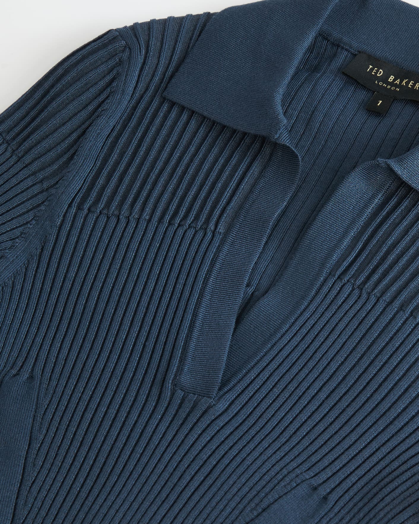 Midnight Ribbed long sleeved polo knit Ted Baker