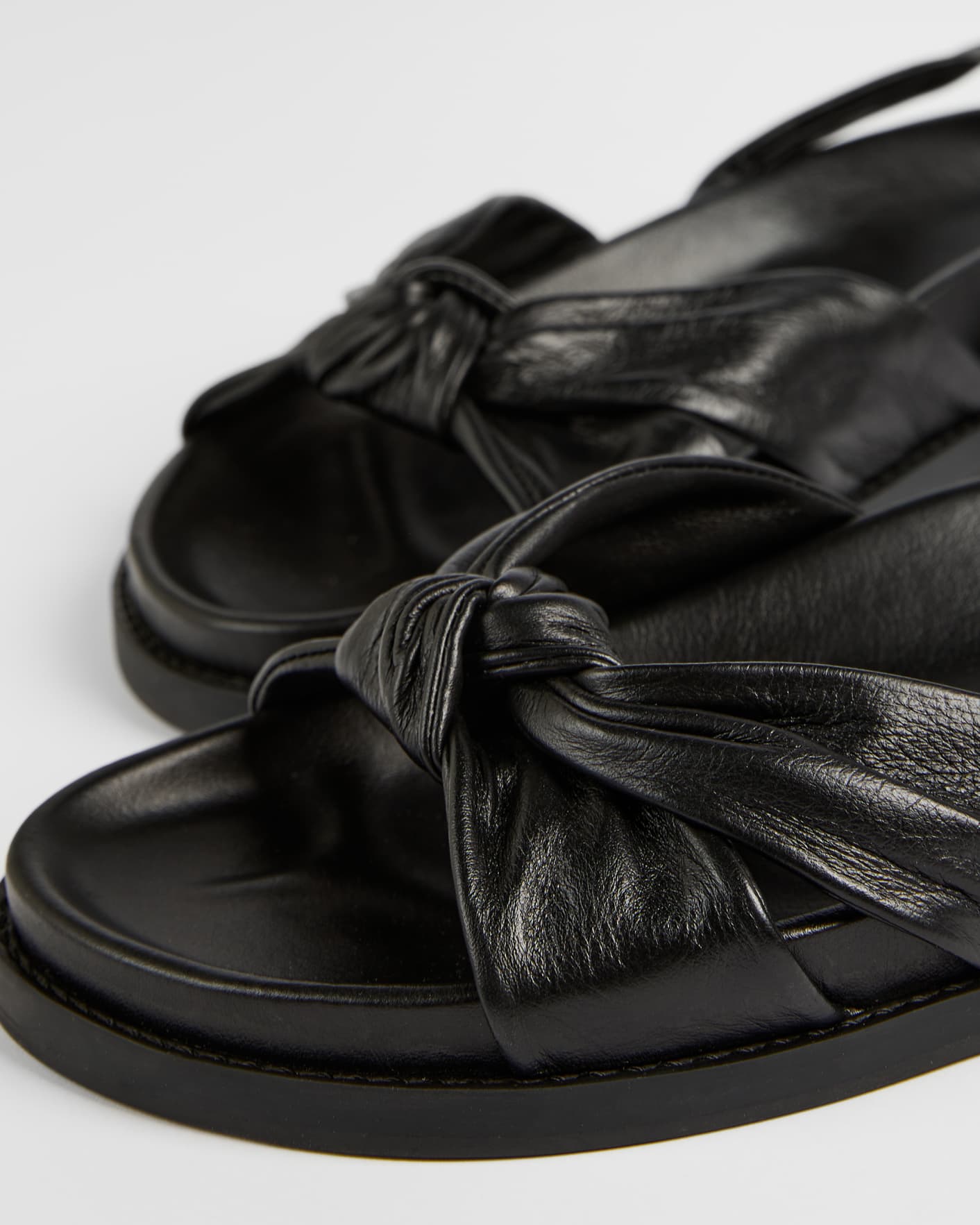 Negro Knotted Leather Flat Sandal Ted Baker