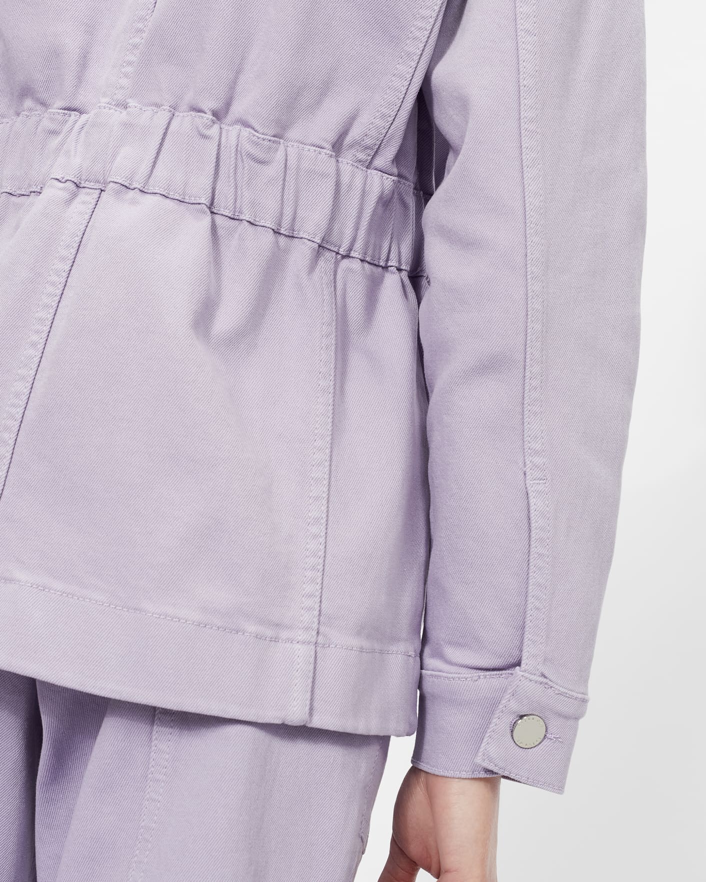 Lilac Oversized Denim Jacket With Elastic Waist Ted Baker