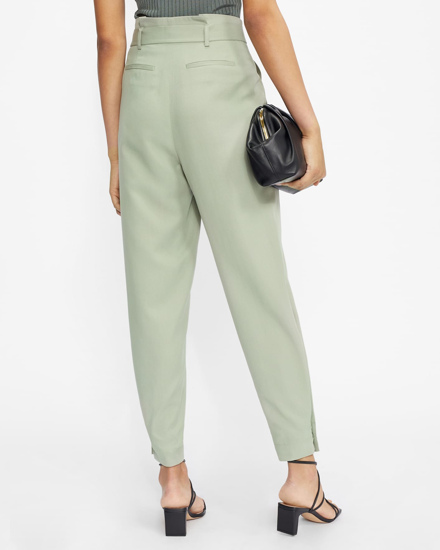 Pale Green Relaxed trouser with paperbag waist Ted Baker