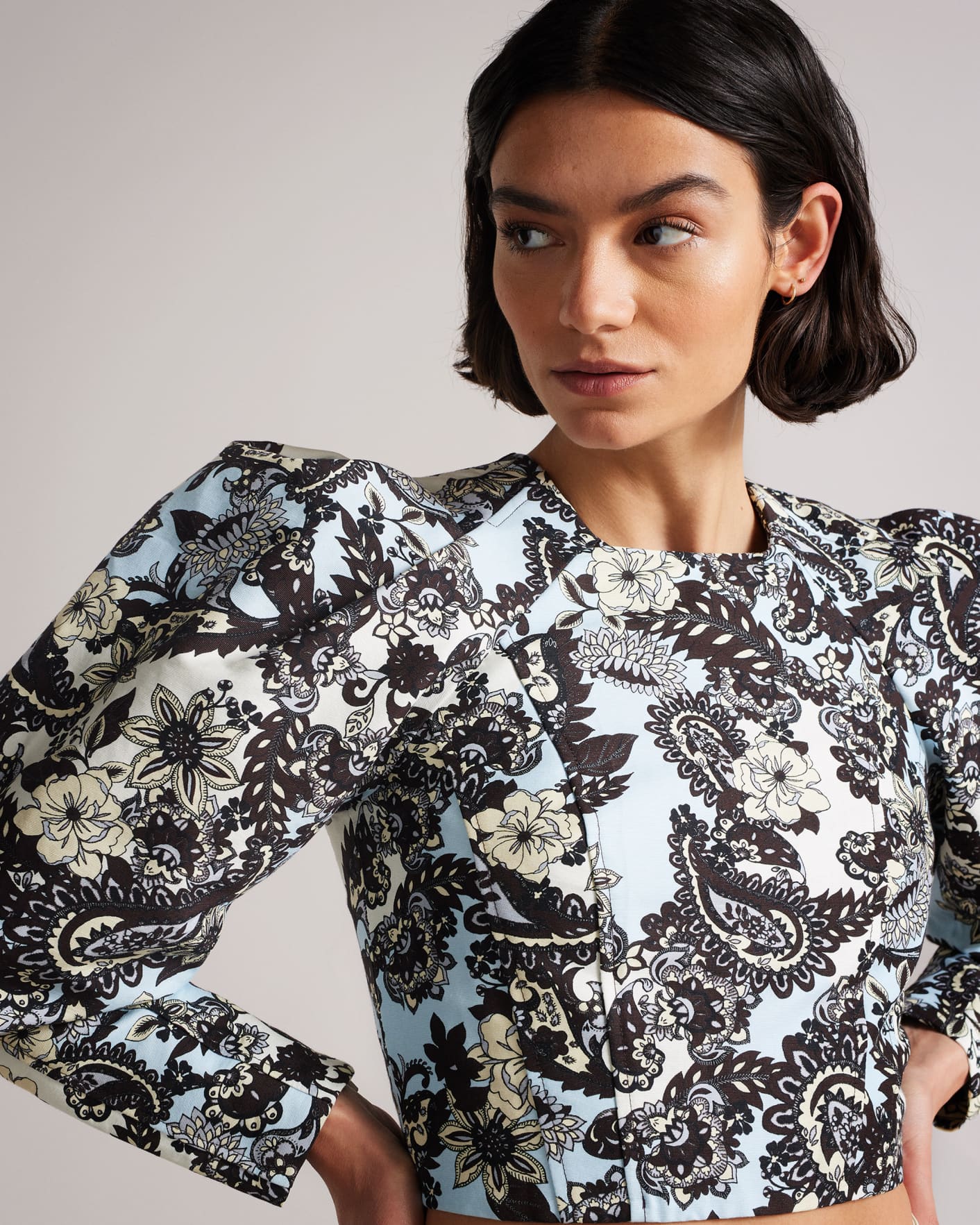 Blue Paisley Crop Blouse Ted Baker