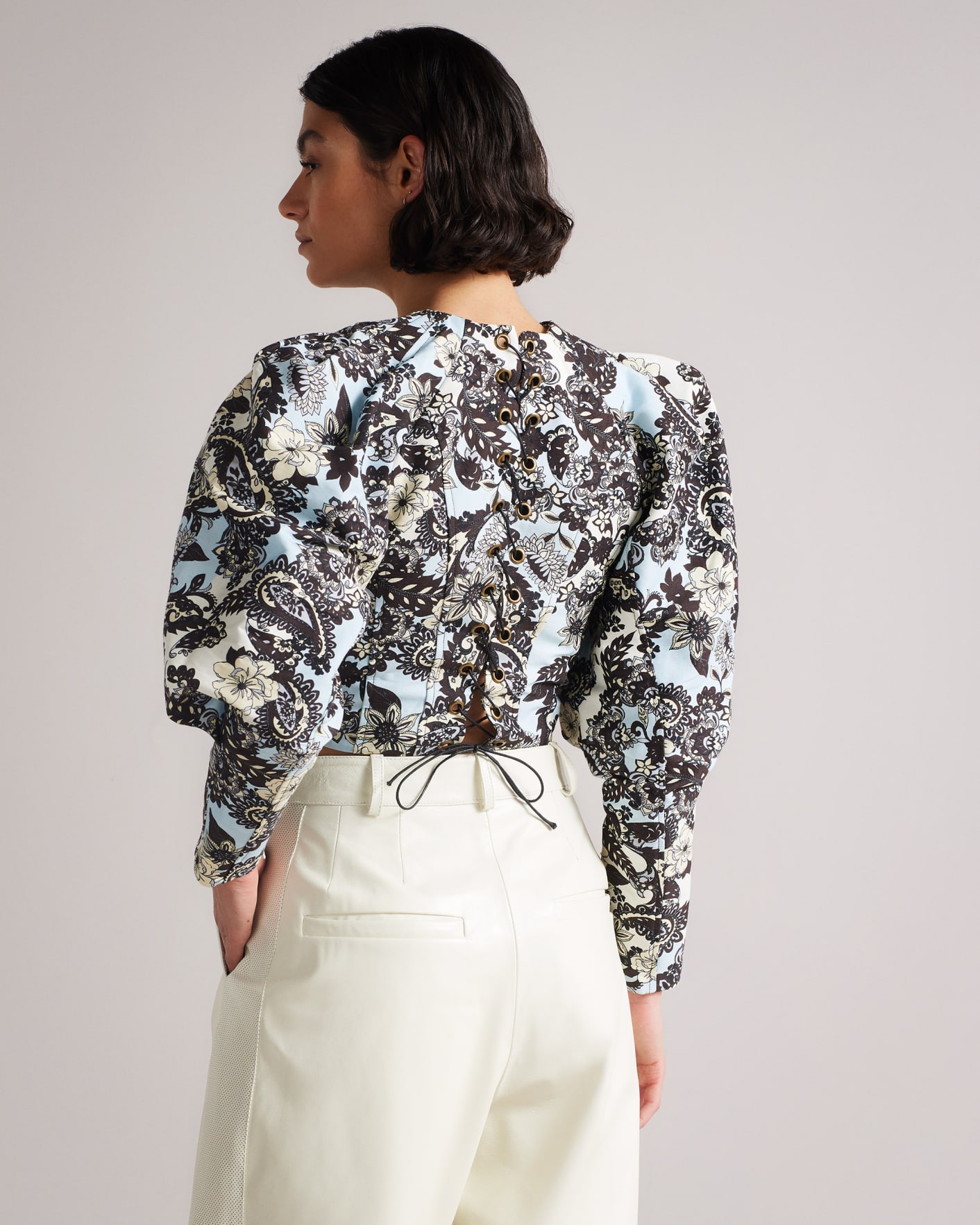 Blue Paisley Crop Blouse Ted Baker