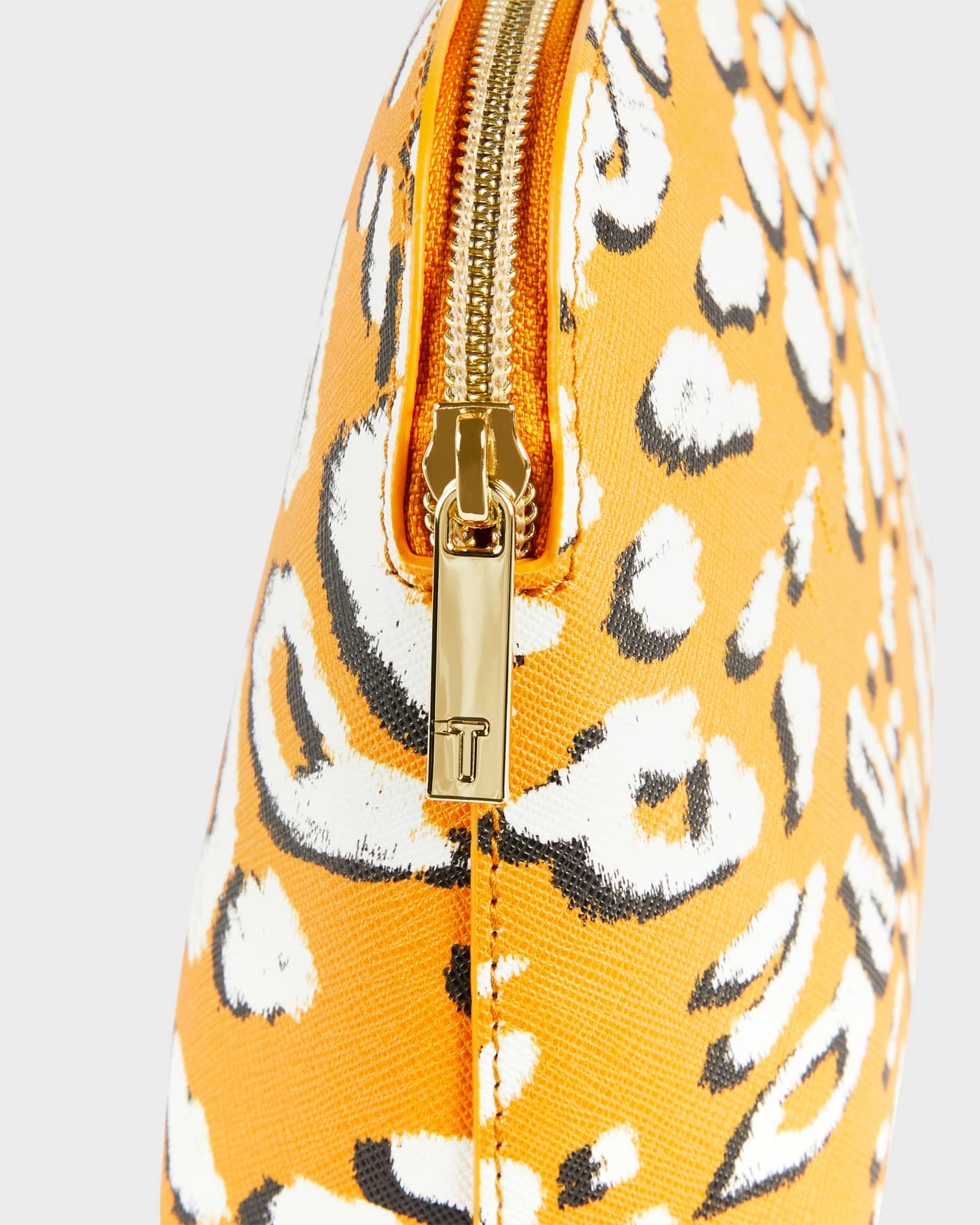 Yellow Saffiano leopard makeup bag Ted Baker