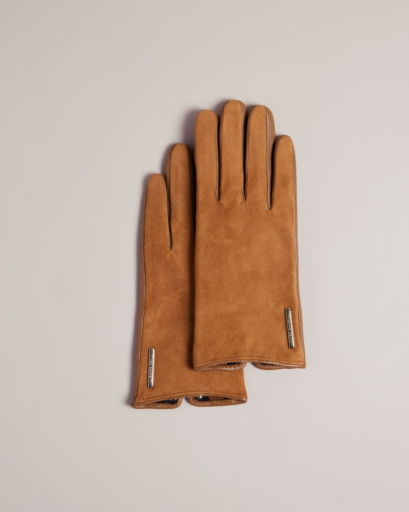 Orange Suede Whipstitch Detail Glove Ted Baker