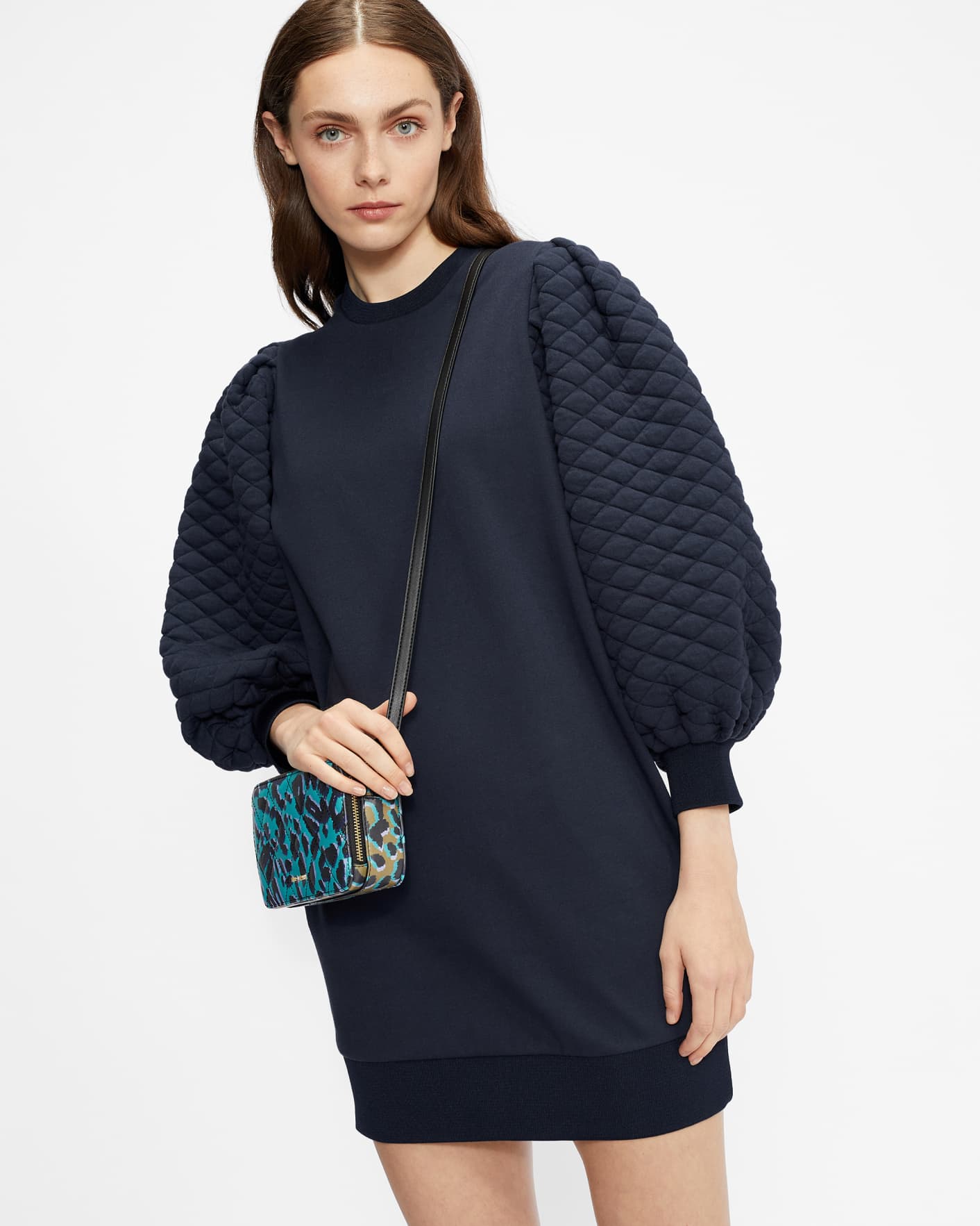 Midnight Quilted Jersey Dress Ted Baker
