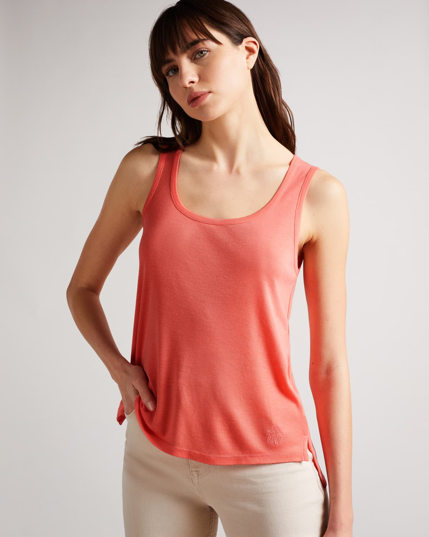 Coral Easy Fit Jersey Tank Ted Baker